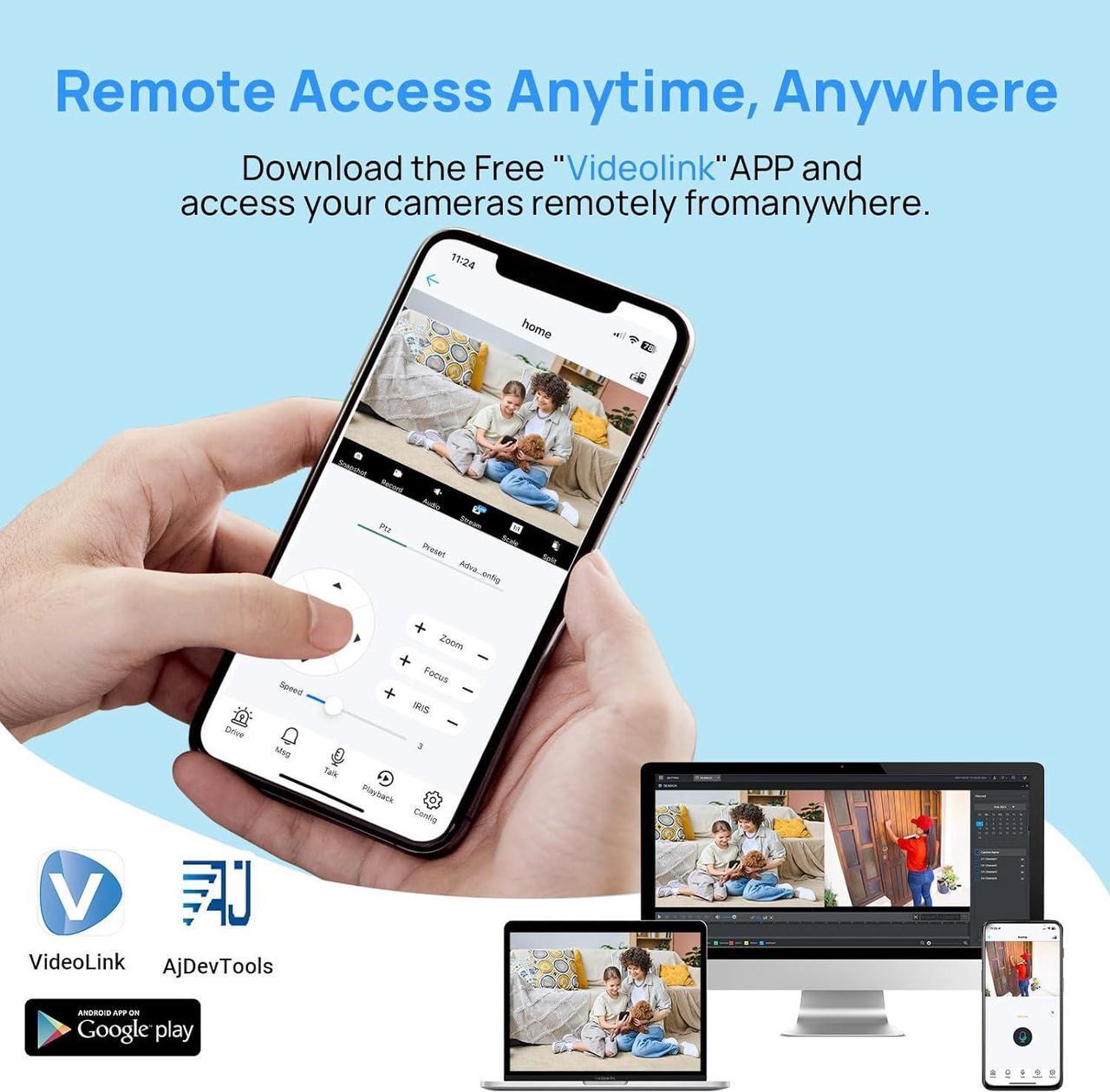 Alt view image 7 of 7 - VIKYLIN 8CH 4K PoE Network Video Recorder NVR, Support 12MP/8MP/6MP/5MP/ 4MP/3MP/1080P PoE Camera, Remote Access, Motion Alarm, 24/7 Recording, Smart Playback,1 SATA Ports Up to 14TB HDD(Not Included)