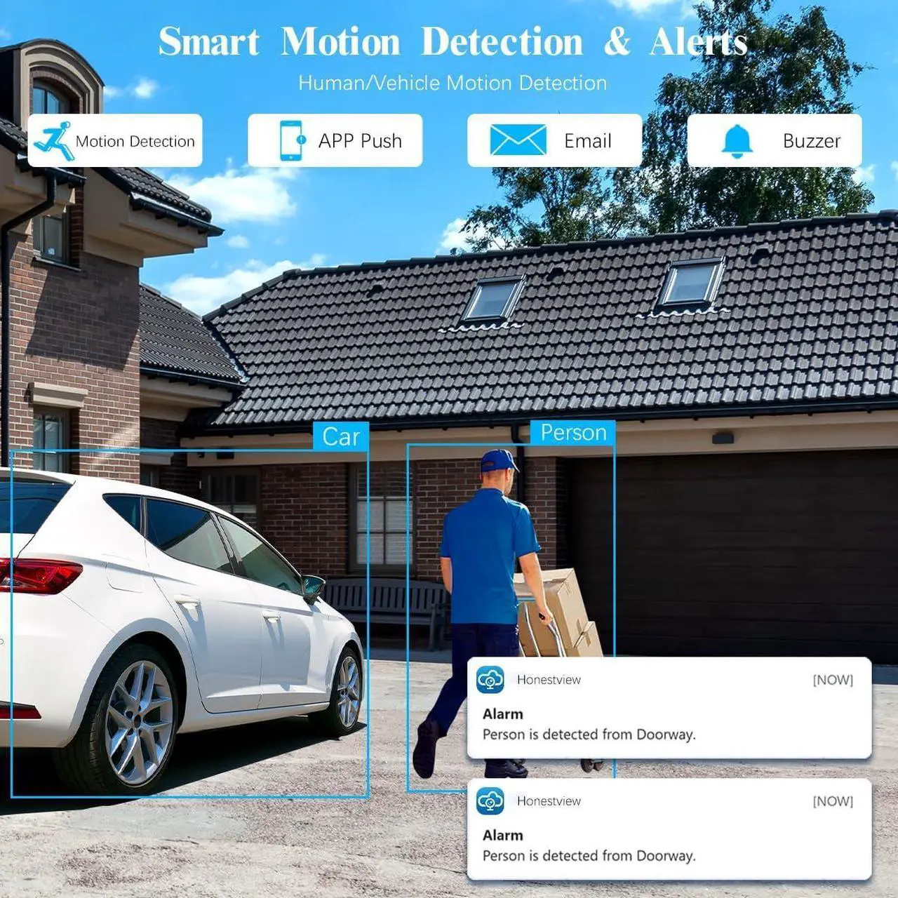 Alt view image 5 of 7 - (HD 2.7K 5.0MP with Audio) Outdoor Wired Security Camera System PoE Camera System 16CH NVR Video Surveillance Cameras Systems