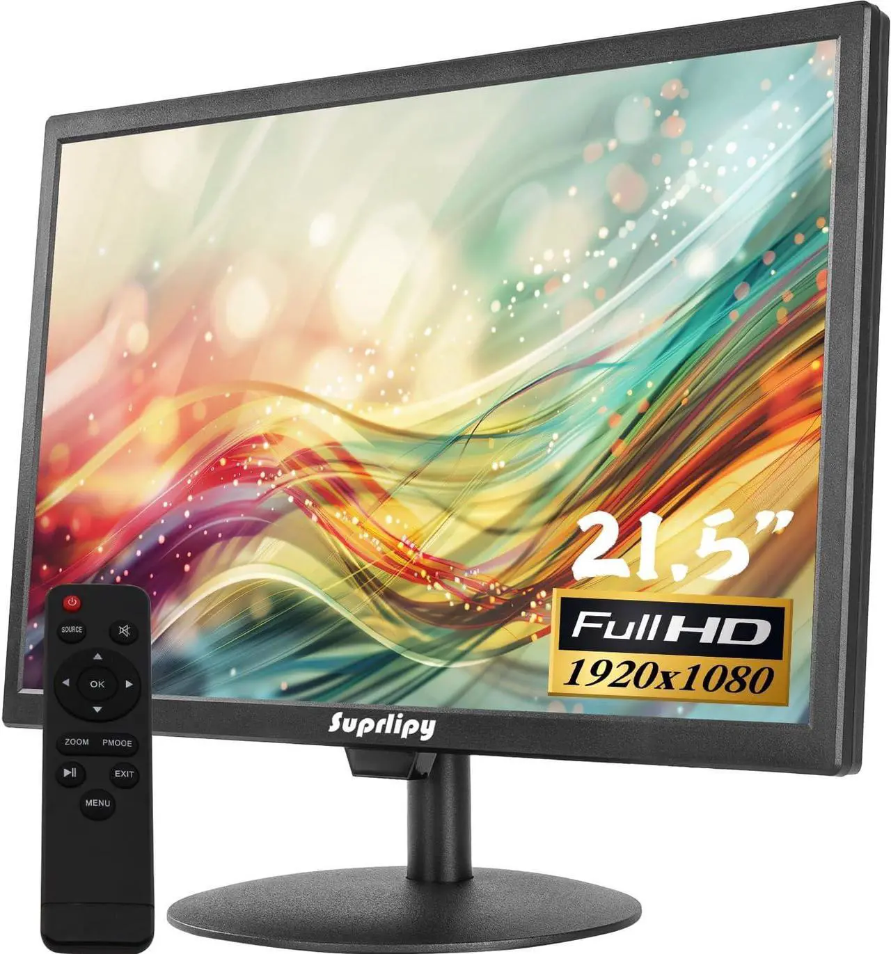 Main image of 21.5" FHD Mini LCD Monitor Display Screen 1920x1080 60Hz 16:9 BNC VGA HDMI AV with USB Input Built-in Loudspeaker for CCTV Security Camera DVR PC Game Console