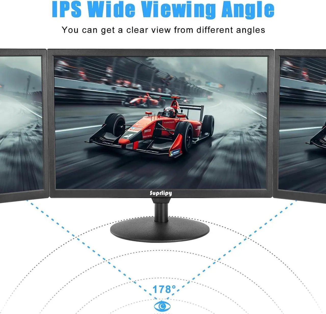 Alt view image 3 of 7 - 21.5" FHD Mini LCD Monitor Display Screen 1920x1080 60Hz 16:9 BNC VGA HDMI AV with USB Input Built-in Loudspeaker for CCTV Security Camera DVR PC Game Console