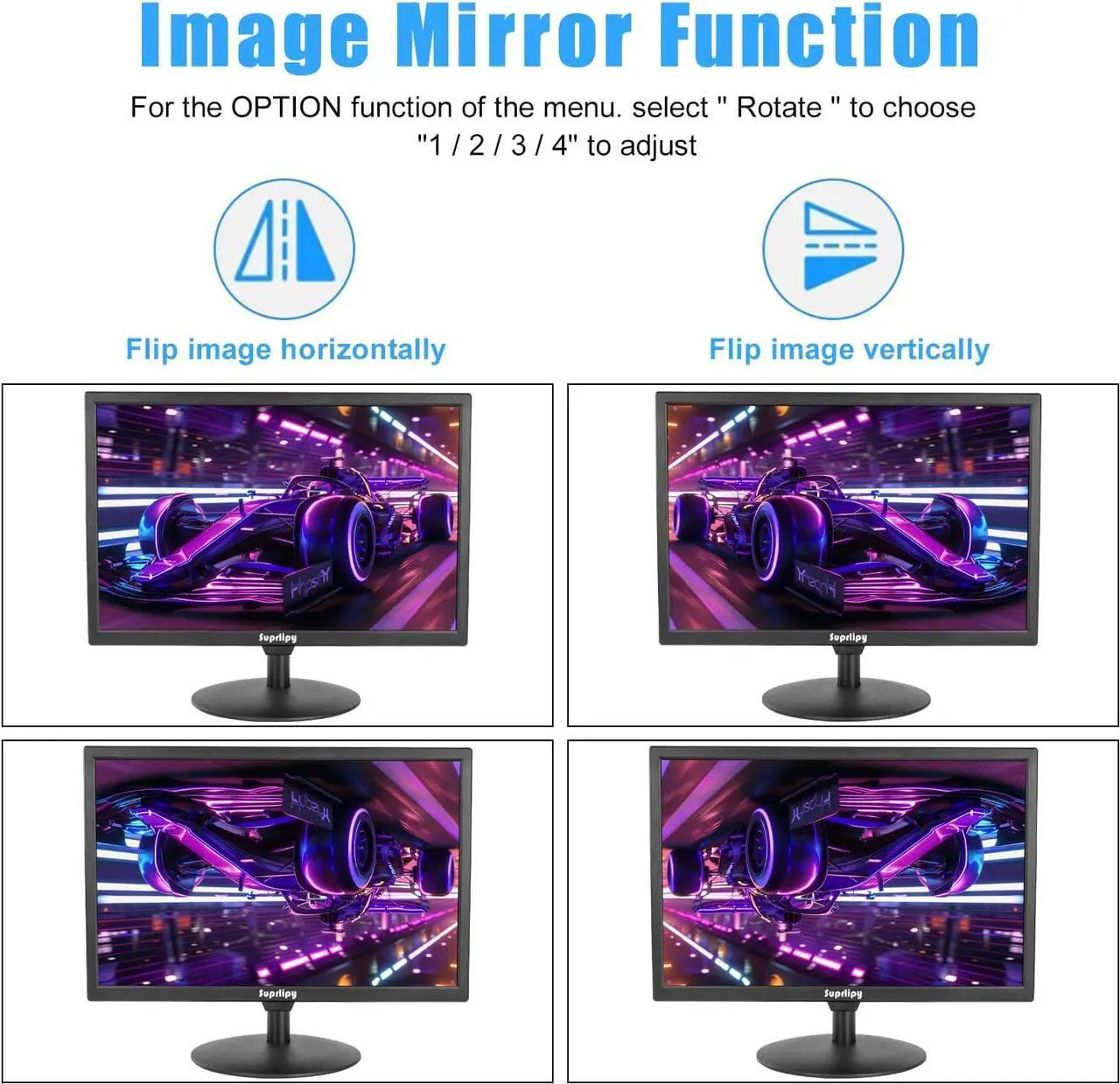 Alt view image 5 of 7 - 21.5" FHD Mini LCD Monitor Display Screen 1920x1080 60Hz 16:9 BNC VGA HDMI AV with USB Input Built-in Loudspeaker for CCTV Security Camera DVR PC Game Console