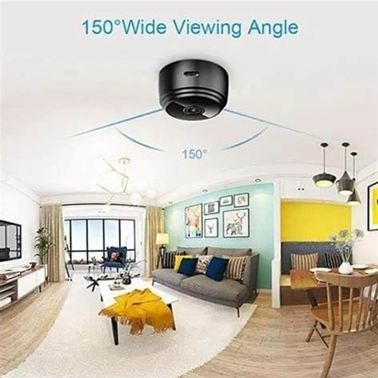 Alt view image 2 of 7 - Mini Hidden Camera, 1080P Night Vision Spy CameraWide-Angle Home Security Camera with Motion Detection (2 Pack)