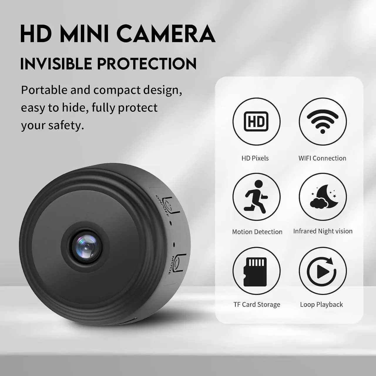 Alt view image 3 of 7 - Mini Hidden Camera, 1080P Night Vision Spy CameraWide-Angle Home Security Camera with Motion Detection (2 Pack)