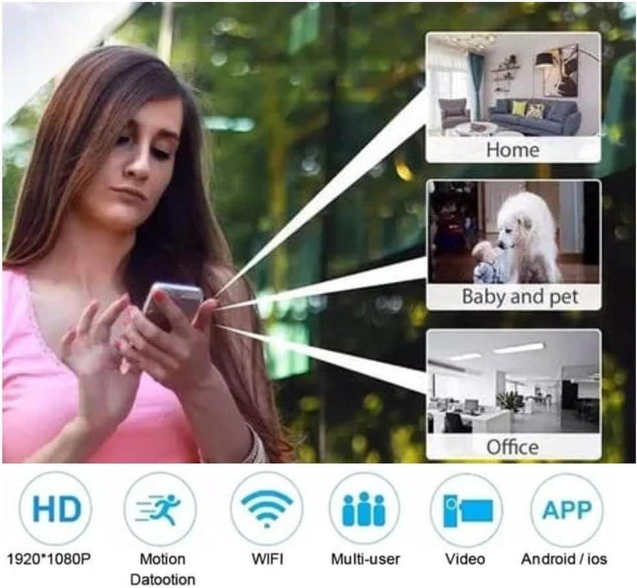 Alt view image 7 of 7 - Mini Wireless WiFi Camera 1080p Hd,Mini Camera,Hidden Camera for Home,Mini Camera with Audio and Video Recording for Home Office Store Warehouse (3pcs)