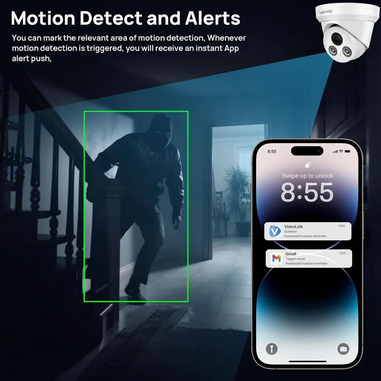 Alt view image 3 of 7 - 4MP PoE IP Camera Outdoor,4MP Security Network Camera with Microphone,2.8mm Lens,Smart Human and Vehicle Detection,98ft IR Night Vision,H.265+,IP67,Compatible with Hik-Vision