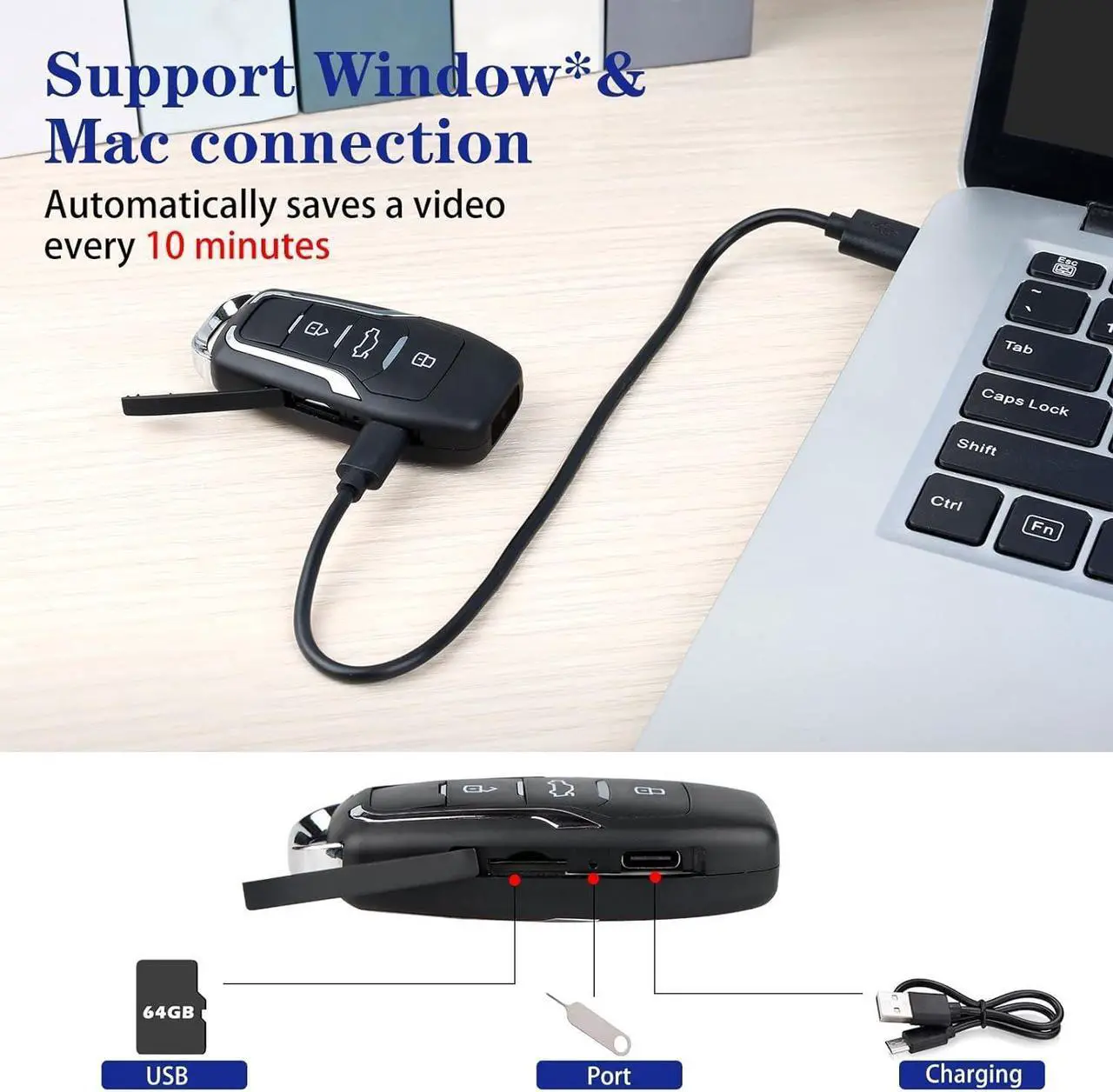 Alt view image 3 of 4 - Hidden camera, surveillance camera, 1080P WiFi mini camera, real-time viewing, cloud and SD storage, clear night vision, intelligent motion detection, secure wireless camera (Supports 256G SD cards).