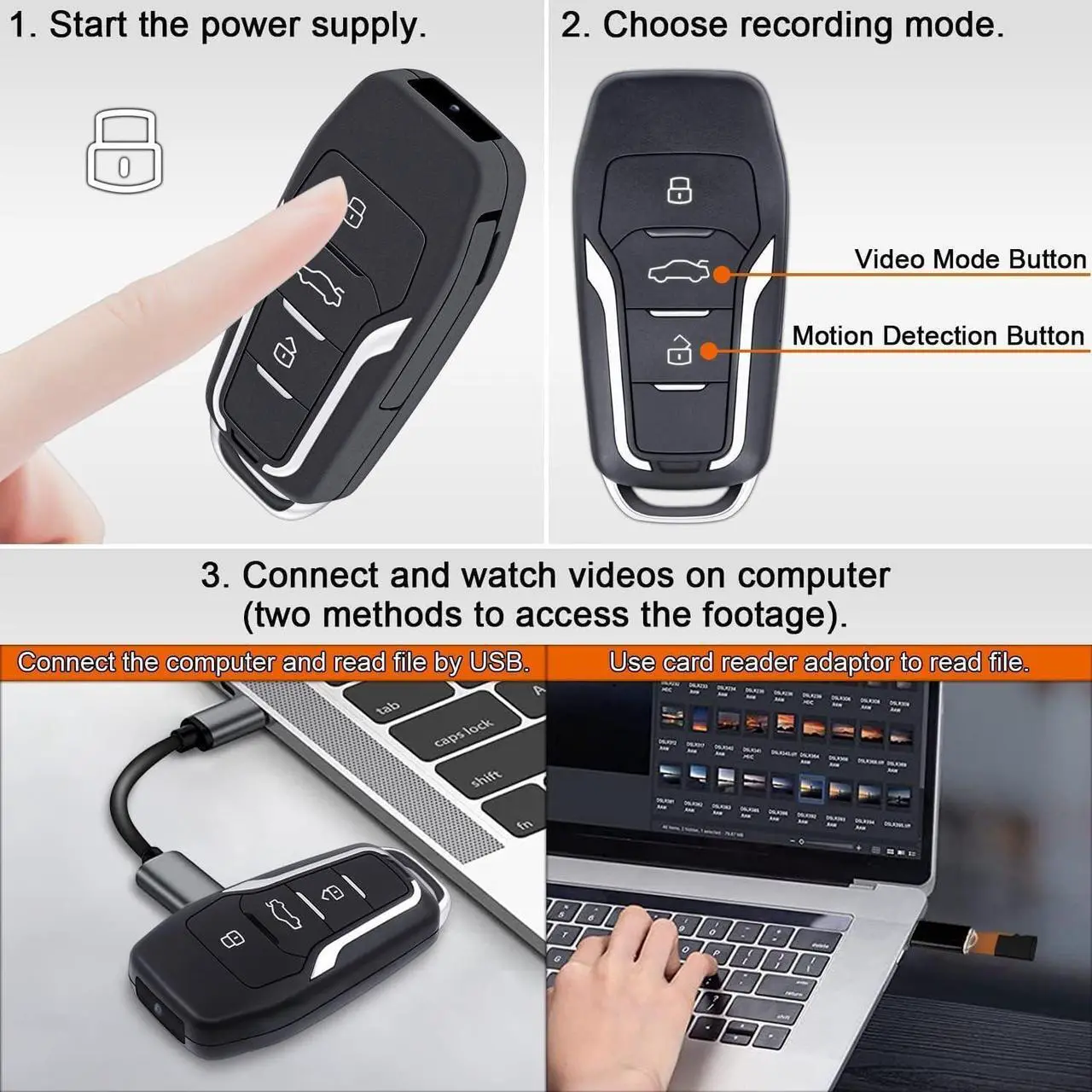 Alt view image 4 of 4 - Hidden camera, surveillance camera, 1080P WiFi mini camera, real-time viewing, cloud and SD storage, clear night vision, intelligent motion detection, secure wireless camera (Supports 256G SD cards).