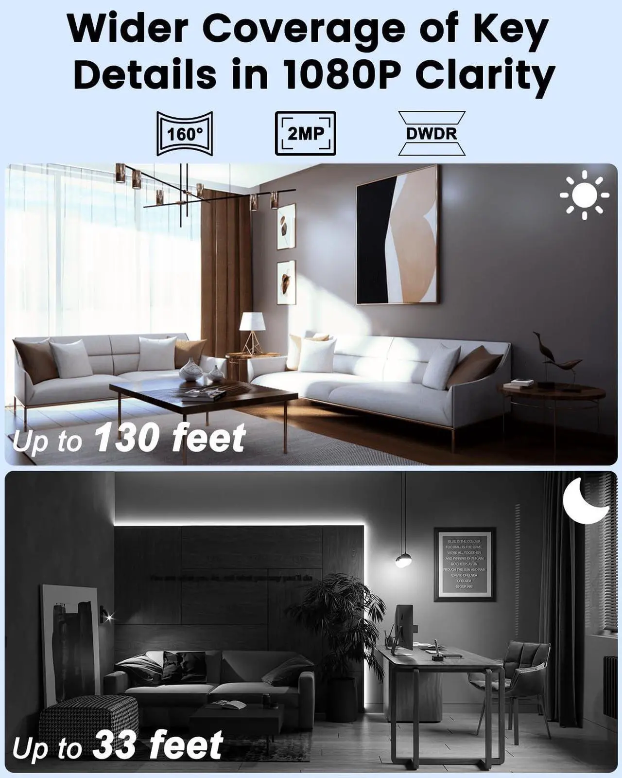 Alt view image 6 of 7 - Spy Camera WiFi Mini Camera 2 Pack, Spy Camera Wireless with 5200mAh Battery, 1080P Wire-Free Portable Indoor Camera, 160° Viewing Angle, Smart Human Detection Alerts, 33 ft Night Vision