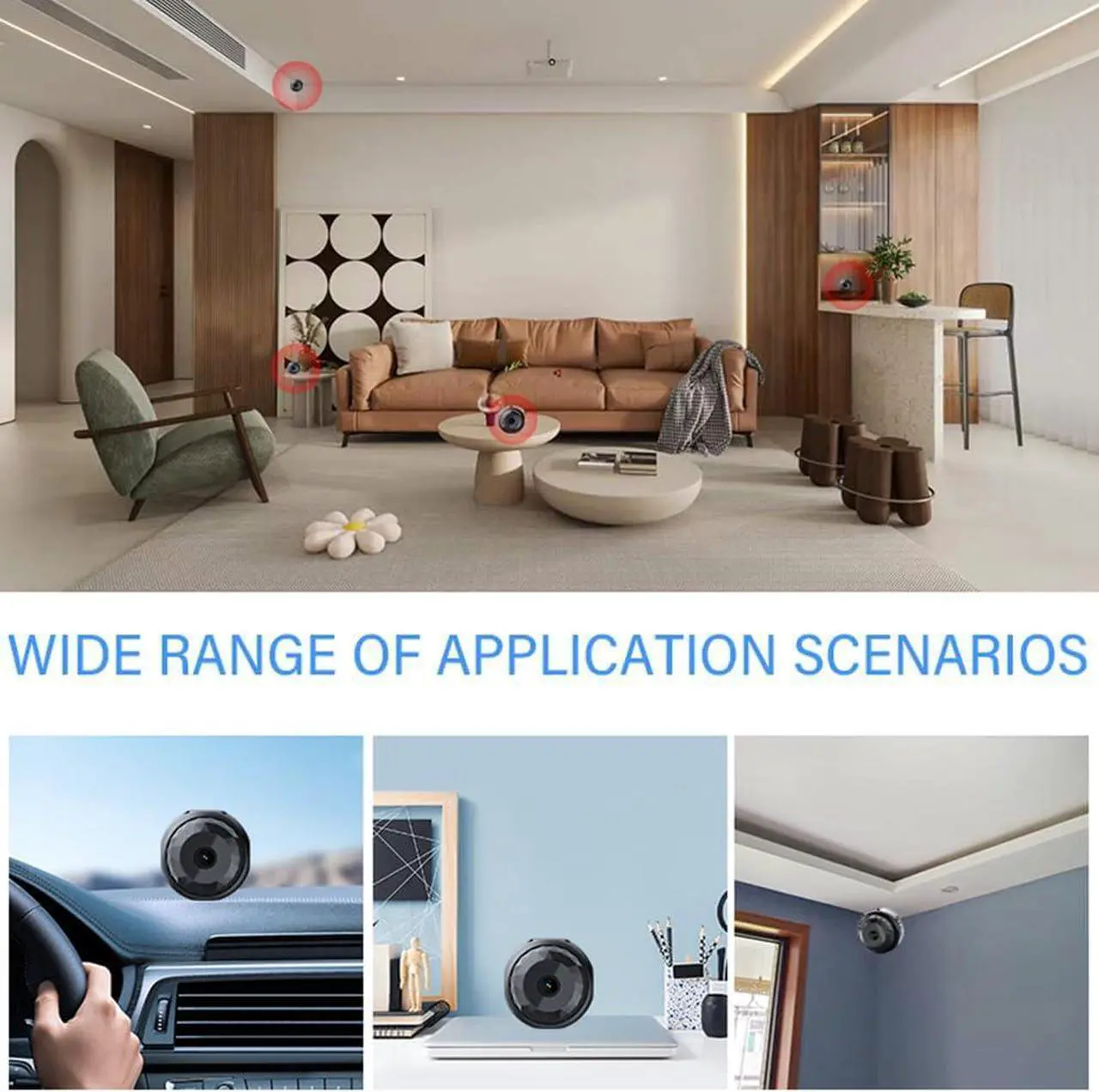 Alt view image 3 of 7 - Mini Camera,Hidden Camera,Mini Guard Magnetic Security Camera,Upgraded Mini 1080p Hd Wireless Magnetic Security Camera (2PCS)