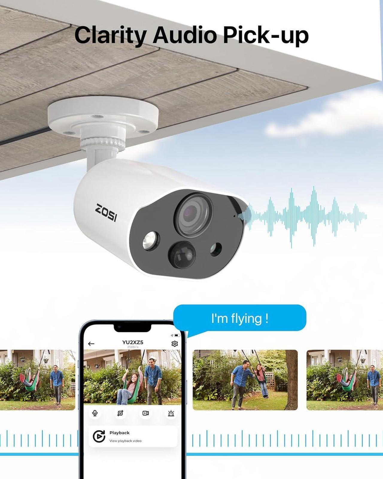 Alt view image 5 of 7 - ZOSI C303 Spotlight Home Security Camera System with Audio,8CH 3K Lite DVR with 1TB SSD Hard Drive,4pcs H.265+ 1080p Outdoor CCTV Cameras,Night Vision,Person Vehicle Detection,for 24/7 Recording