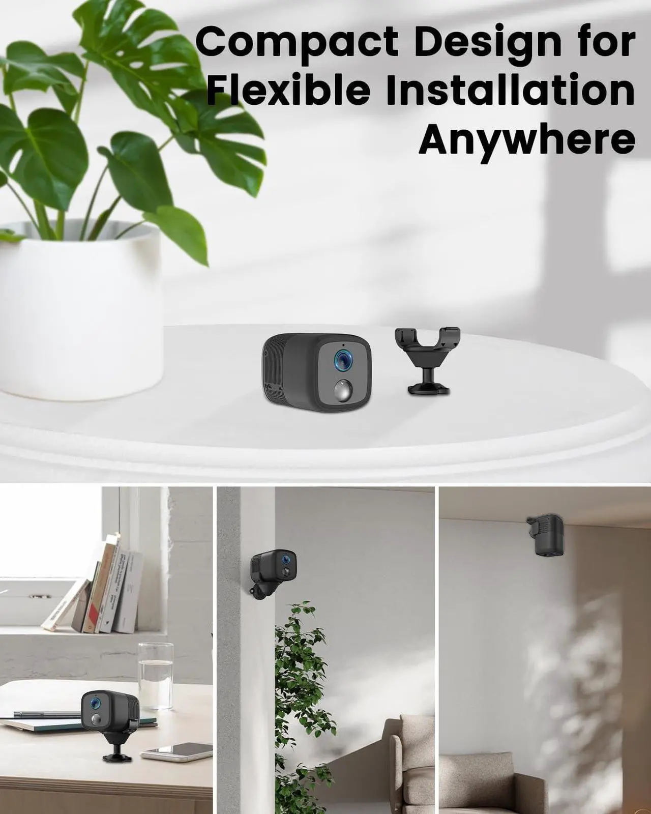 Alt view image 5 of 7 - Spy Camera WiFi Mini Camera 2 Pack, Spy Camera Wireless with 5200mAh Battery, 1080P Wire-Free Portable Indoor Camera, 160° Viewing Angle, Smart Human Detection Alerts, 33 ft Night Vision