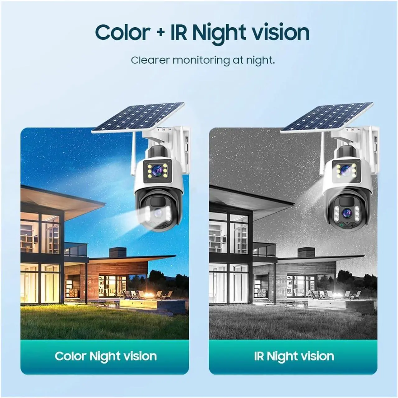 Alt view image 4 of 6 - V380 PRO 4K 8MP Wireless CCTV Camera WiFi, Solar CCTV Camera Outdoor, IP Security Monitoring Camera(WiFi Black)