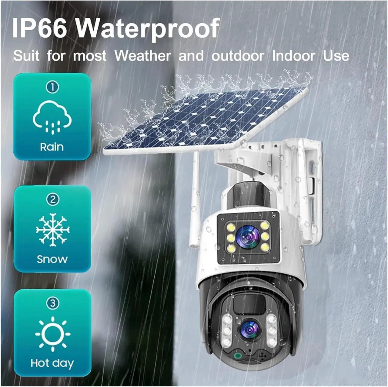 Alt view image 5 of 6 - V380 PRO 4K 8MP Wireless CCTV Camera WiFi, Solar CCTV Camera Outdoor, IP Security Monitoring Camera(WiFi Black)