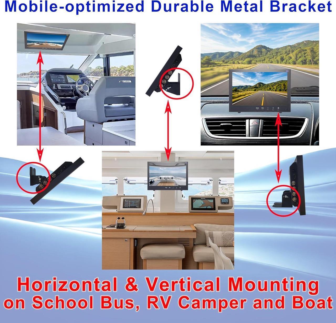 Alt view image 4 of 7 - 101AV Professional Security Monitor, 10.1 LED Display, HDMI, 2 Analog HD BNC in/Out, 2MP/1920x1080P/Full HD & CVBS, Sturdy Metal Housing & Versatile Mounting Bracket, Perfect for RV/Camper/Marine
