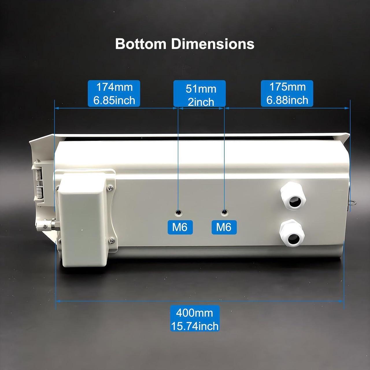 Alt view image 5 of 7 - 15inches Big CCTV Camera Housing Outdoor Aluminum Alloy Rainproof Protective Enclosure (15'' Box+Double Sunshade+ 24V DC Wiper)