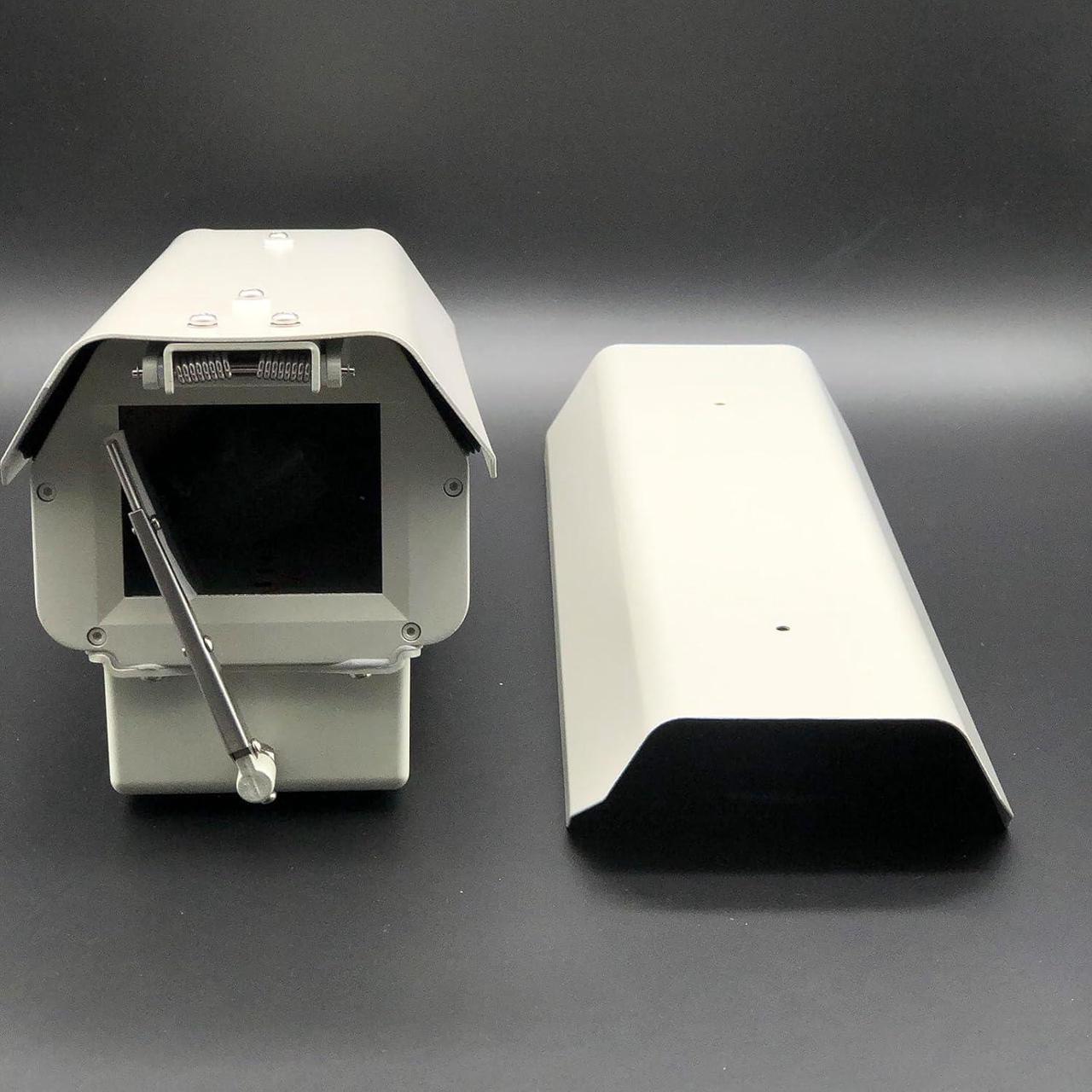 Alt view image 4 of 7 - 15inches Big CCTV Camera Housing Outdoor Aluminum Alloy Rainproof Protective Enclosure (15'' Box+Double Sunshade+ 24V DC Wiper)