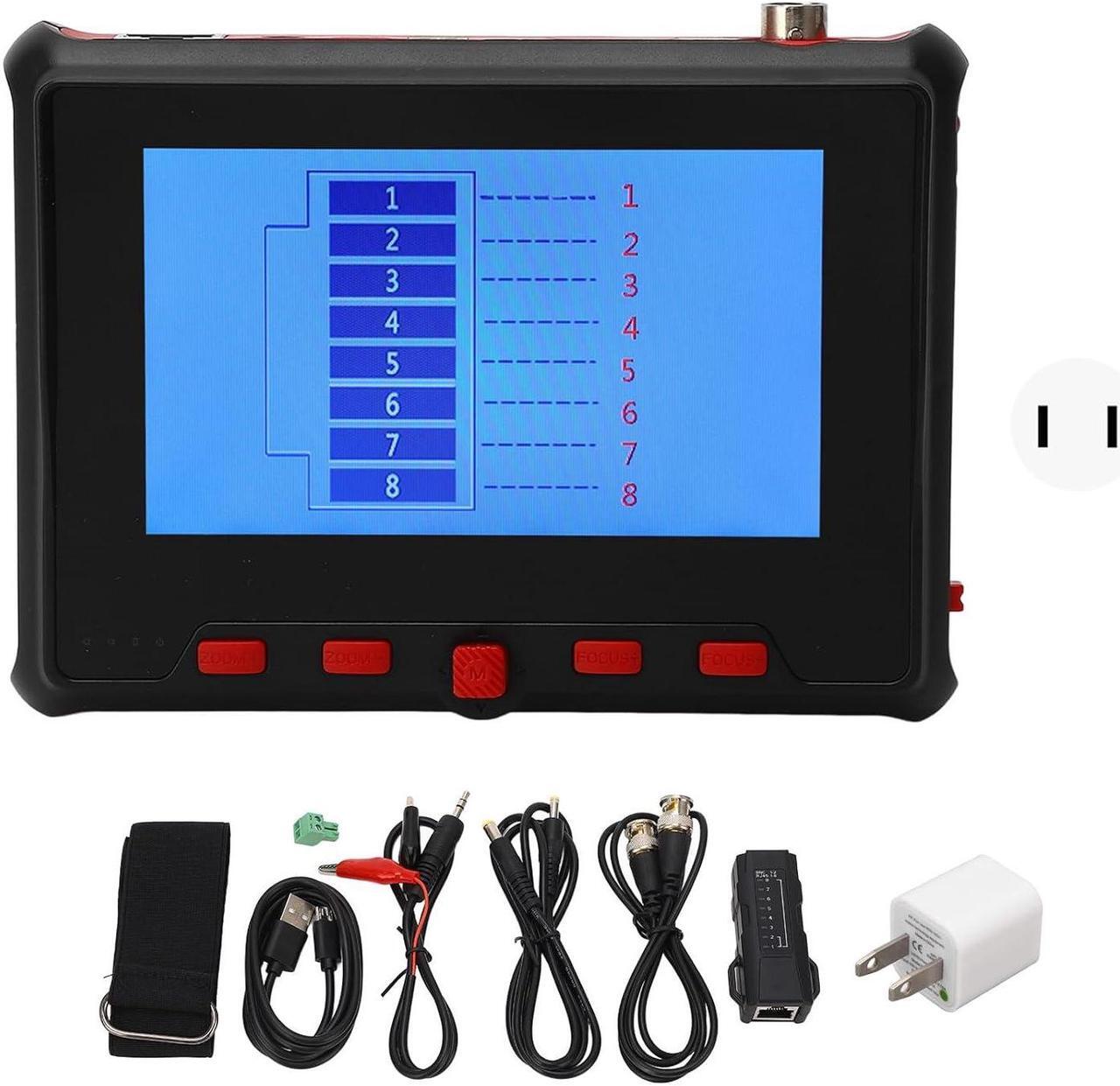 Alt view image 5 of 7 - CCTV Test Monitor, 4.3in Display AHD TVI CVI UTP Cable Tester 8MP Security IP Camera Tester Multifunctional CCTV Tester Home Industrial Network Cable Tester for Maintenance Repair (US Plug)