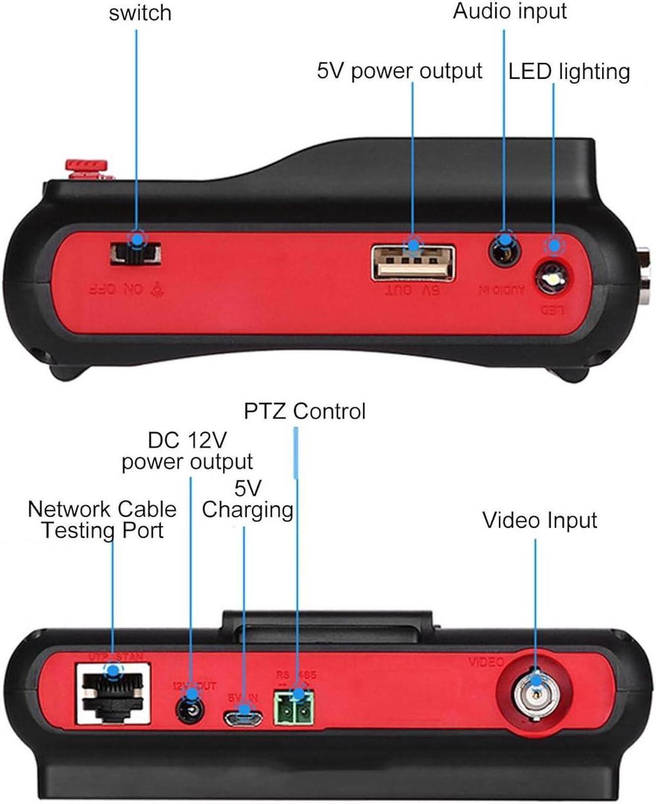 Alt view image 7 of 7 - CCTV Test Monitor, 4.3in Display AHD TVI CVI UTP Cable Tester 8MP Security IP Camera Tester Multifunctional CCTV Tester Home Industrial Network Cable Tester for Maintenance Repair (US Plug)