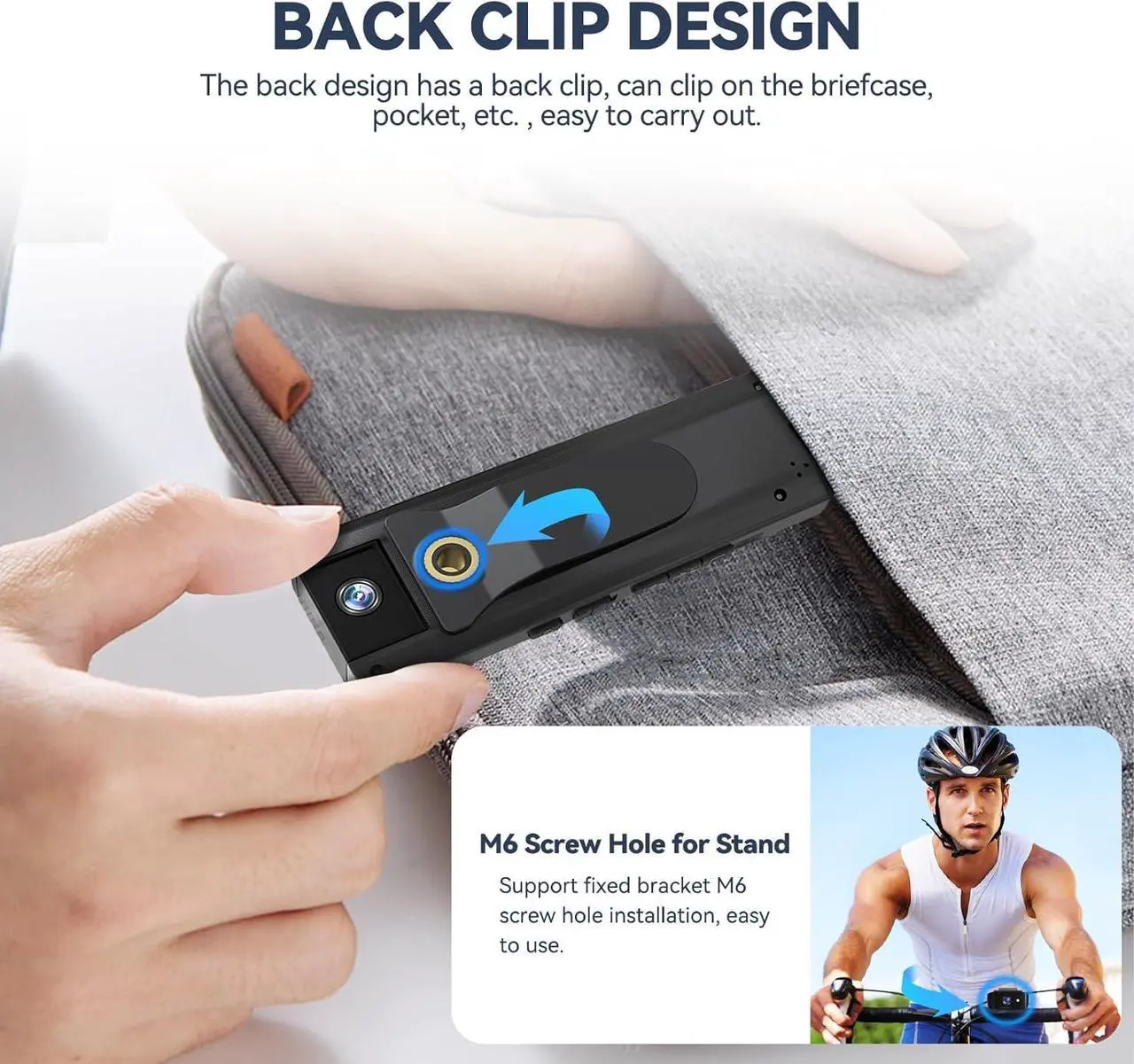 Alt view image 6 of 7 - Mini Body Worn Camera 2K/1440P HD, 64GB Small Body Camera 7H Recording, Premium Portable Body Cam with Night Vision & Motion Detection Wearable for Office Home Security Guard Pet Record