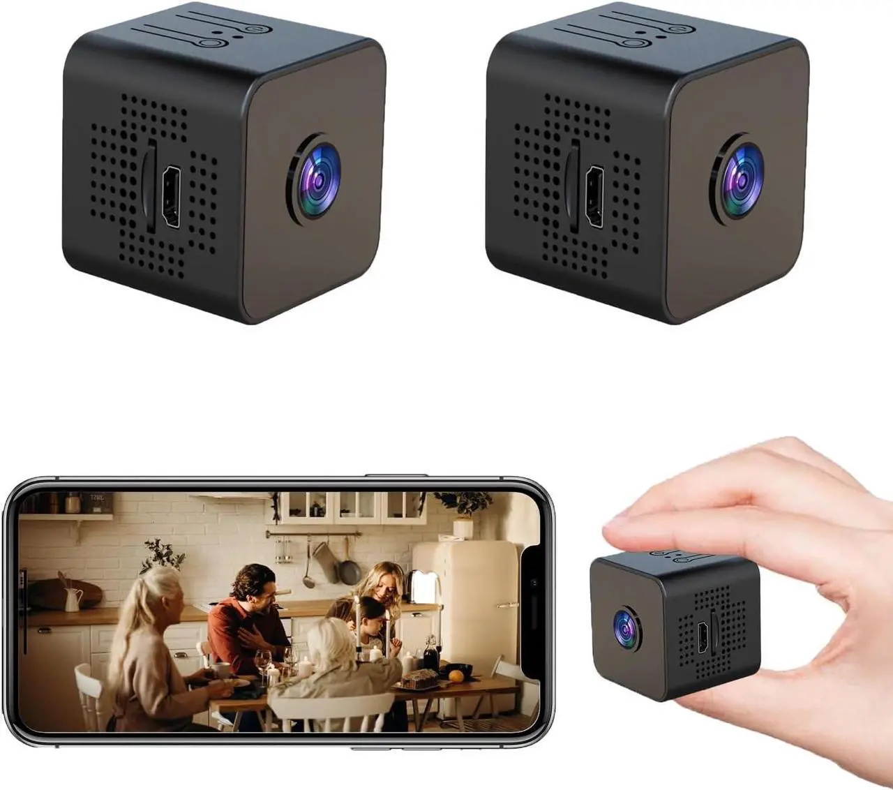 Main image of Spy Focus Camera Wireless Mini Hidden Camera,1080p HD Wireless Magnetic Security Camera,Magnetic Mini Security Camera Outdoor,Night Vision Motion Detection Security Cam Covert Cameras 2Pcs Black