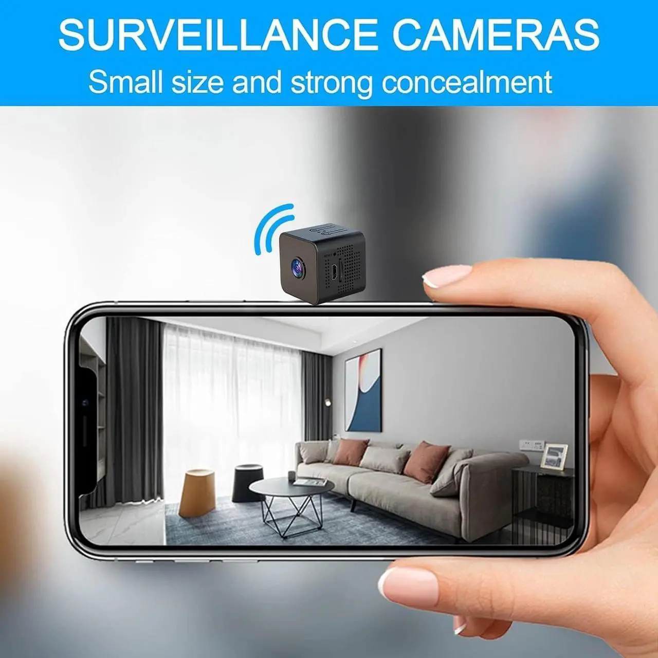 Alt view image 2 of 6 - Spy Focus Camera Wireless Mini Hidden Camera,1080p HD Wireless Magnetic Security Camera,Magnetic Mini Security Camera Outdoor,Night Vision Motion Detection Security Cam Covert Cameras 2Pcs Black