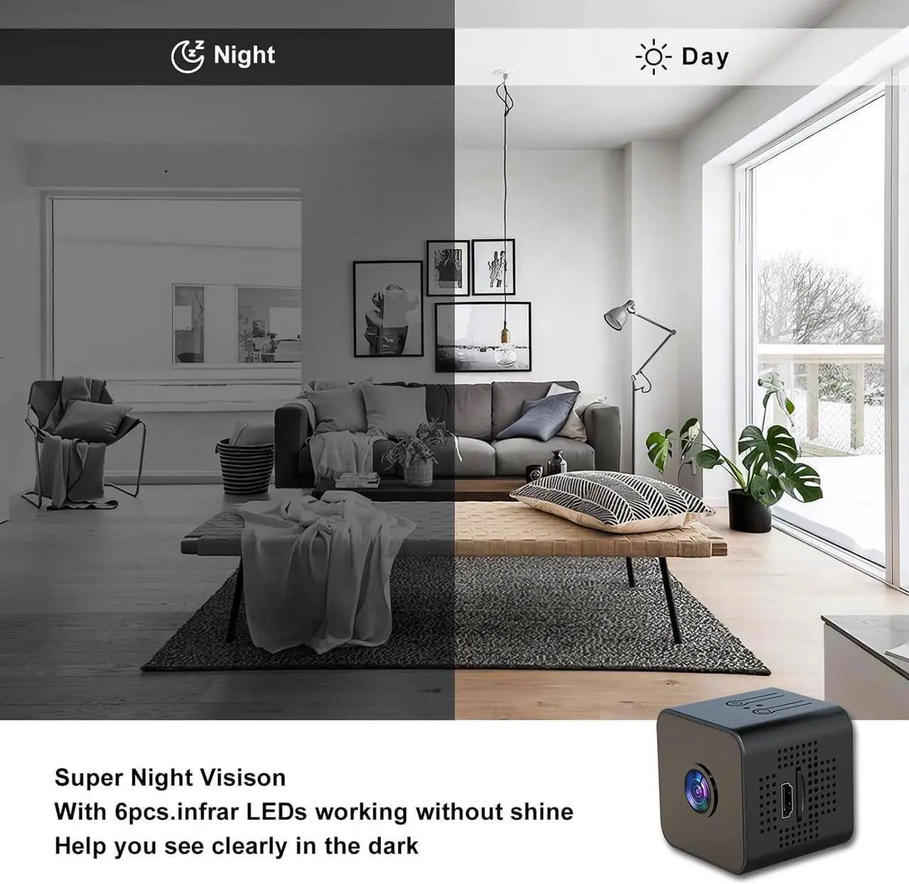 Alt view image 5 of 6 - Spy Focus Camera Wireless Mini Hidden Camera,1080p HD Wireless Magnetic Security Camera,Magnetic Mini Security Camera Outdoor,Night Vision Motion Detection Security Cam Covert Cameras 2Pcs Black