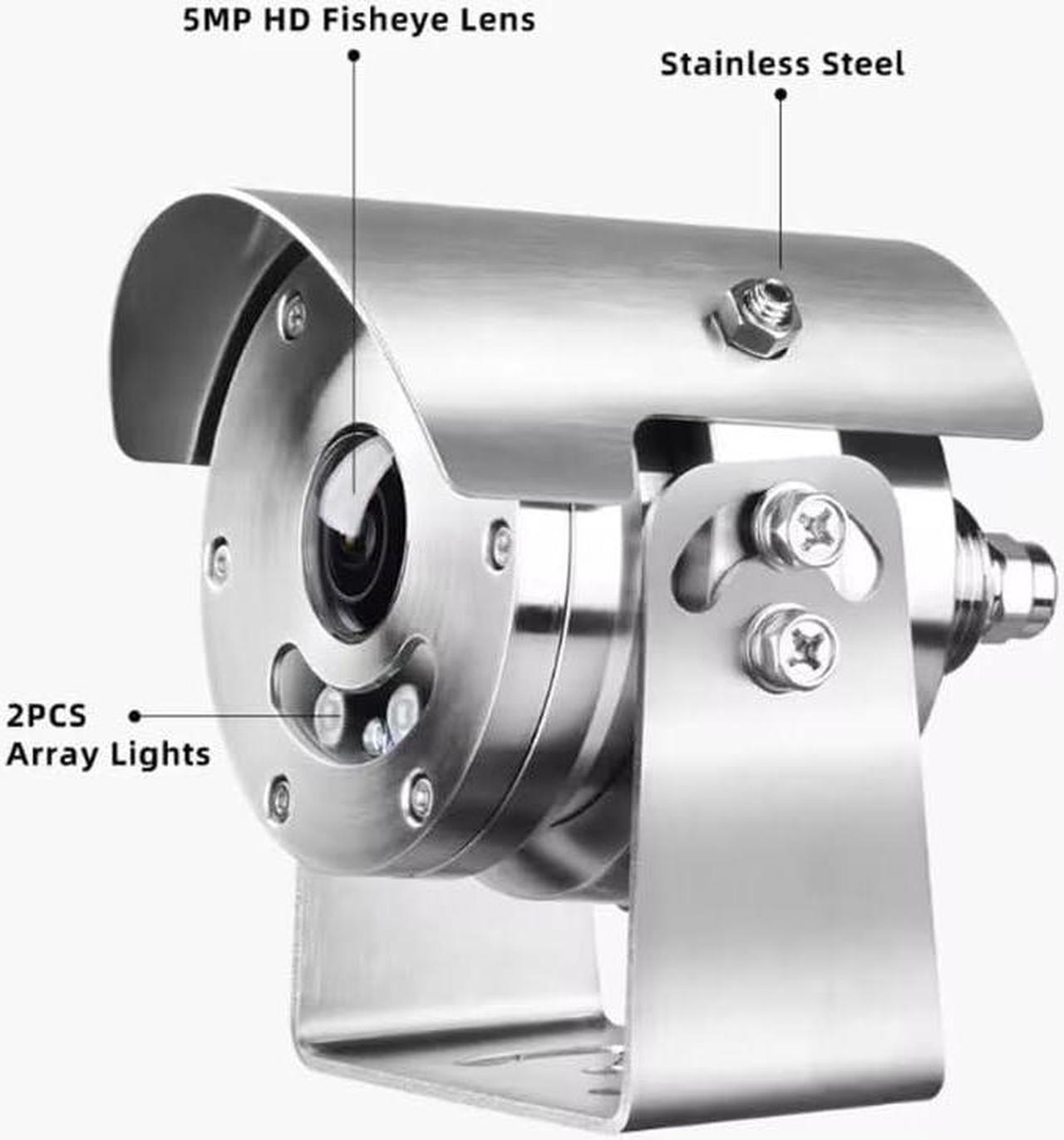 Alt view image 4 of 6 - HJT 5MP POE Explosion Proof Camera, 304 Stainless Steel, Outdoor UltraHD Security Camera, 3.6mm Lens, 85° View Angle, 98ft IR Night Vision, IP66 Weatherproof