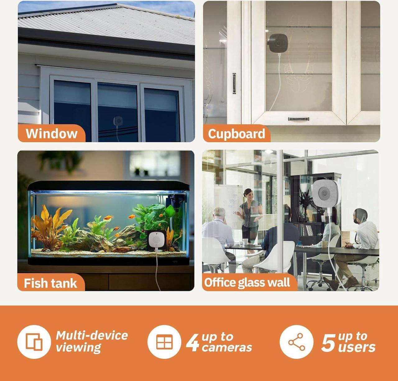 Alt view image 7 of 7 - 3MP 2K Window Camera,2.4GHz & 5GHz WiFi Indoor Cameras for Home Security with ChroMax Al Color Night Vision,Person & Motion Detection,24/7 Recording,Easy & Quick Install(3pcs)