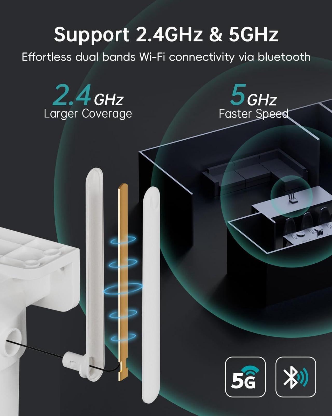 Alt view image 5 of 7 - ZUMIMALL 5G Security Cameras Outdoor with 10FT USB Extension Cable, 24/7 Wired Cameras for Home Security, 5MP WiFi Outdoor Security Camera with 360°PTZ, Auto Tracking, Motion&Noise Alert, Works with A