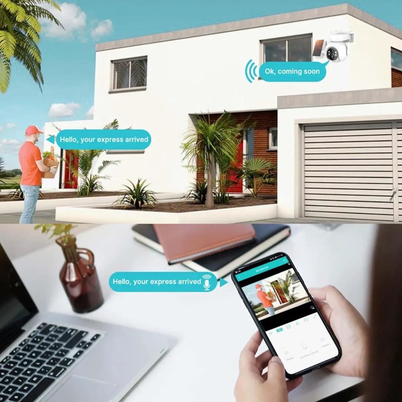 Alt view image 7 of 7 - 4MP Security Cameras Outdoor, PTZ Camera, Solar Security Camera Outdoor with Solar Panel, Solar Powered with Color Night Vision