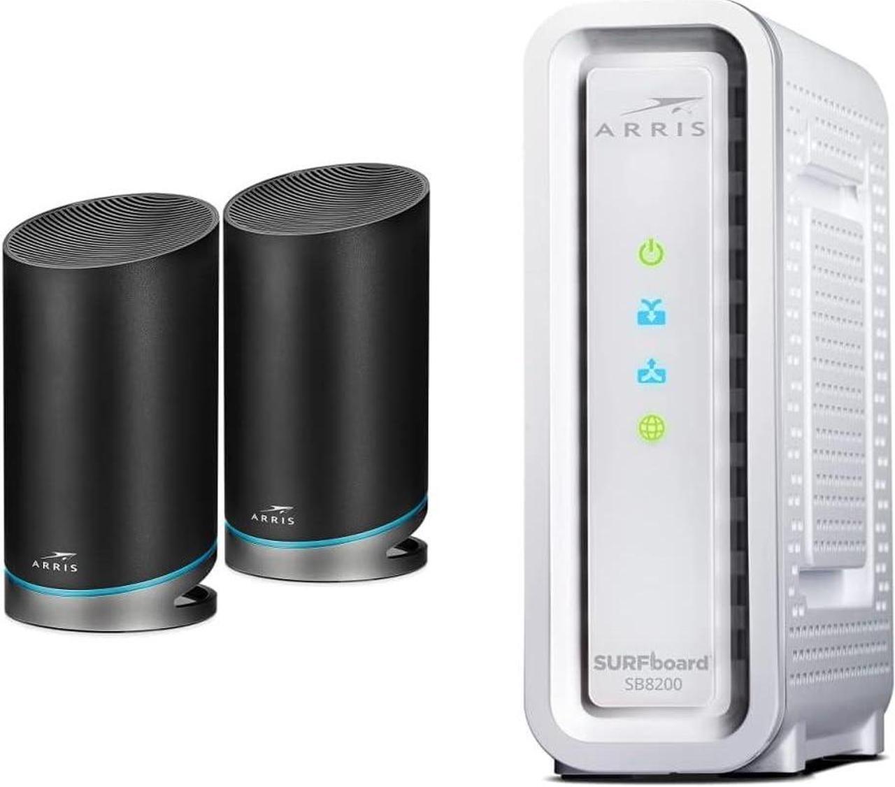 Main image of ARRIS Surfboard mAX Pro W133 Tri-Band Mesh Wi-Fi 6 System & ARRIS Surfboard SB8200 DOCSIS 3.1 Cable Modem | Approved for Comcast Xfinity, Cox, Charter Spectrum, & More | Two 1 Gbps Ports