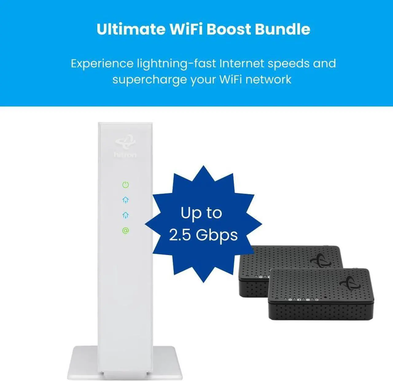 Alt view image 2 of 7 - Ultimate WiFi Boost Bundle: Hitron CODA56 Multi-Gigabit Modem + HTEM5 Multi-Gigabit MoCA Adapters