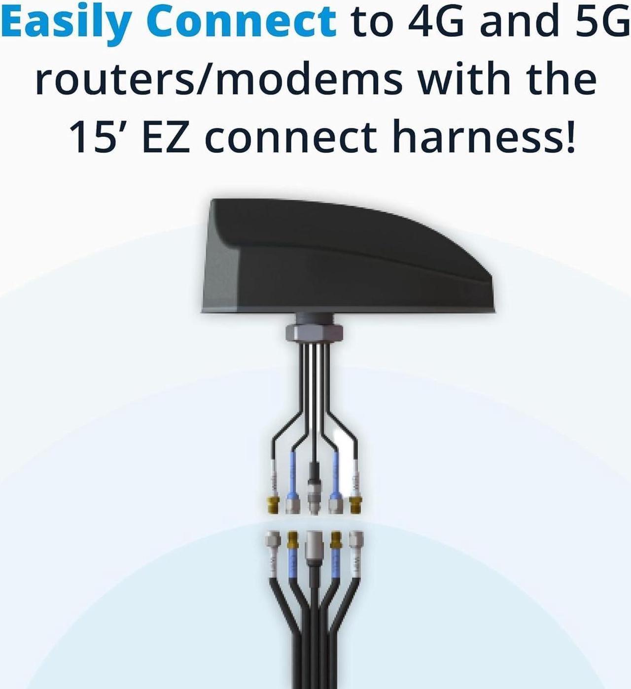 Alt view image 3 of 5 - MULTIMAX FV EZConnect Platform 5-in-1 High Performance 2x2 MIMO 4G/LTE, 2x2 Wi-Fi, GPS Antenna, Black, Thread Mount, 15ft, SMA, AP-MF4G-C2W2G