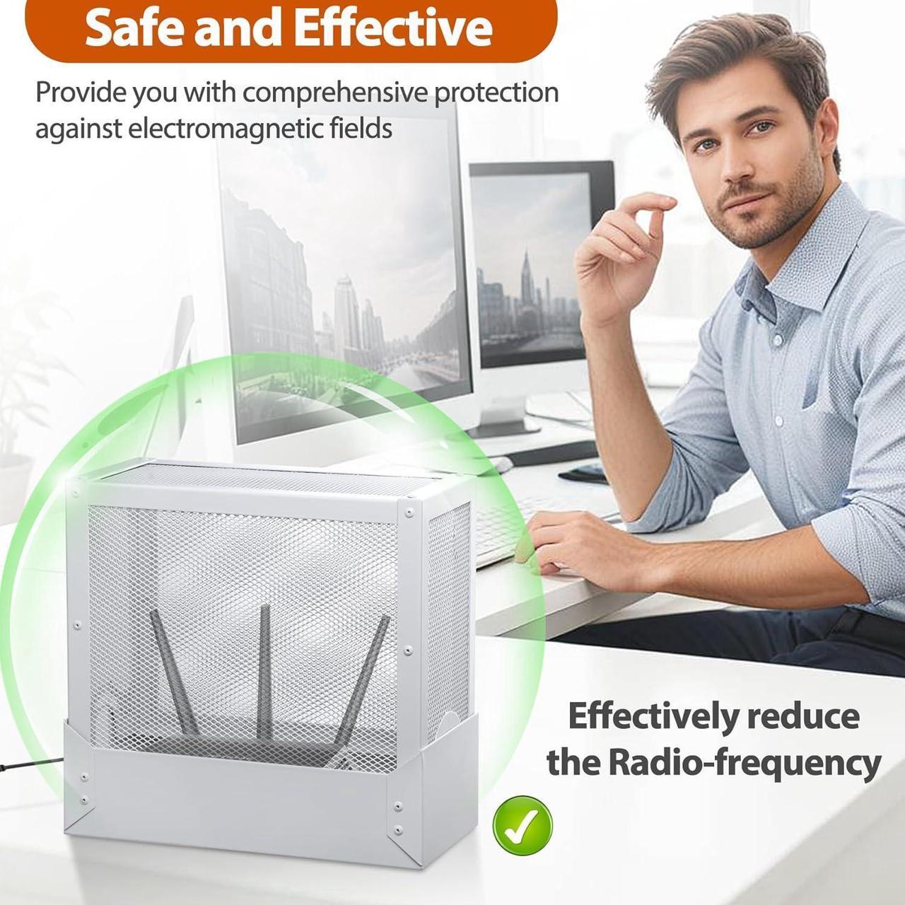 Alt view image 3 of 7 - Large WiFi Router Cover Blocks Up to 90% of EMF and 5G, Shielding WiFi Router EMF Faraday Cage, Offers WiFi Router Cover EMF Protection, While Maintaining Uninterrupted Usage