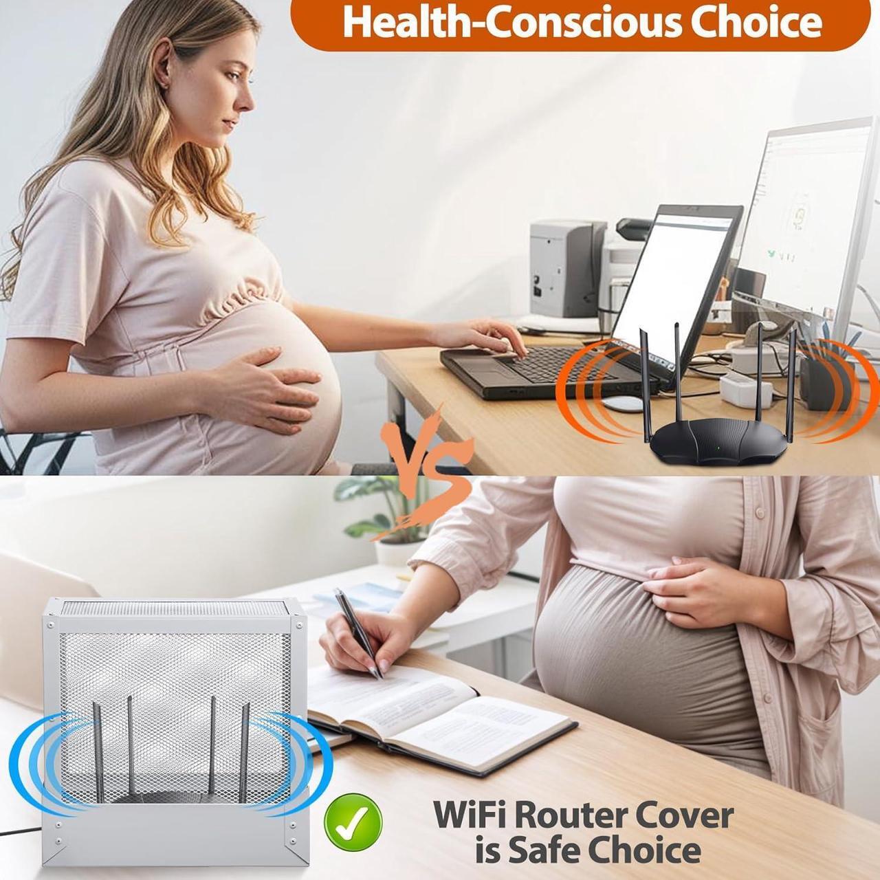 Alt view image 4 of 7 - Large WiFi Router Cover Blocks Up to 90% of EMF and 5G, Shielding WiFi Router EMF Faraday Cage, Offers WiFi Router Cover EMF Protection, While Maintaining Uninterrupted Usage