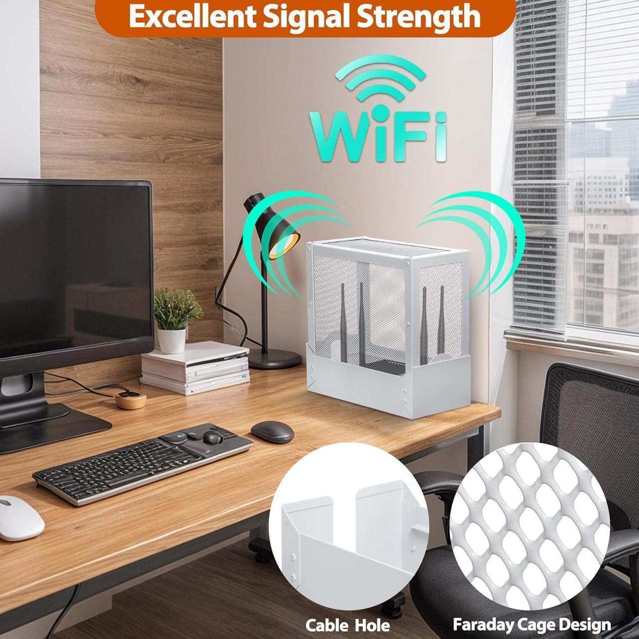 Alt view image 5 of 7 - Large WiFi Router Cover Blocks Up to 90% of EMF and 5G, Shielding WiFi Router EMF Faraday Cage, Offers WiFi Router Cover EMF Protection, While Maintaining Uninterrupted Usage