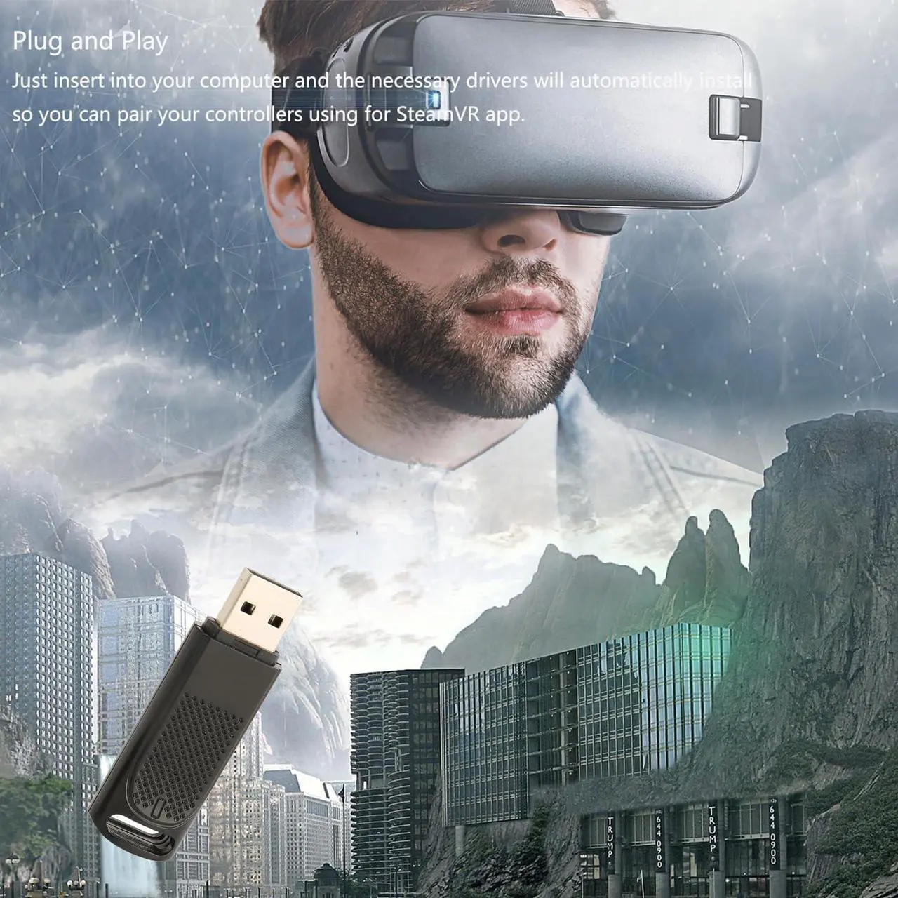 Alt view image 4 of 5 - Upgraded VR Wireless Receiver USB Dongle Receiver for Valve Index Controller Portable Mini HTC Vive Tracker Receiver 2 PCS