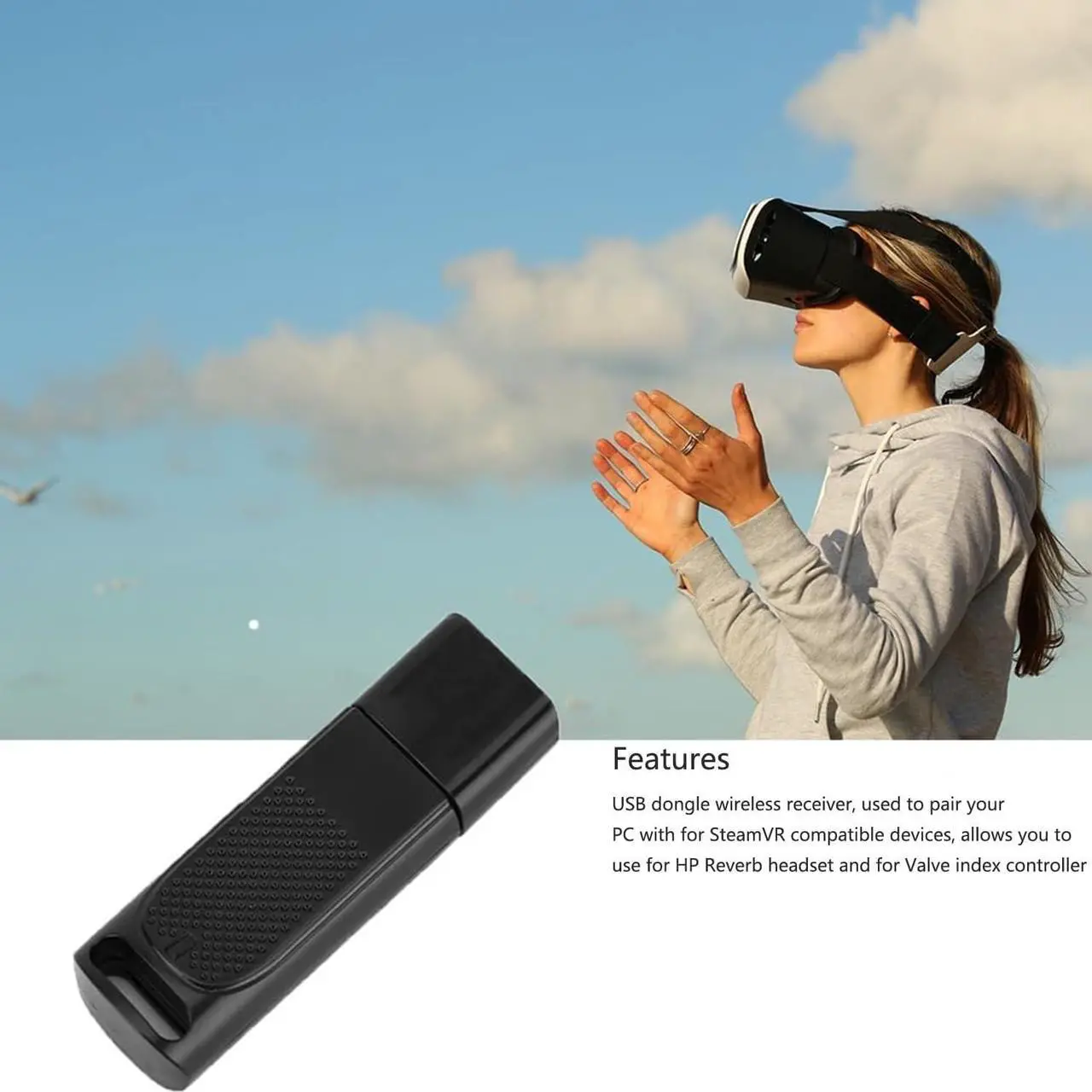 Alt view image 5 of 5 - Upgraded VR Wireless Receiver USB Dongle Receiver for Valve Index Controller Portable Mini HTC Vive Tracker Receiver 2 PCS