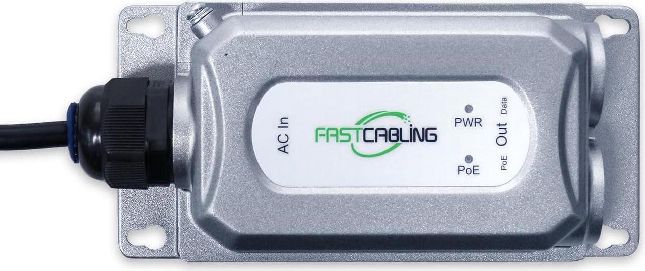Alt view image 2 of 6 - FASTCABLING Outdoor Industrial PoE++ Injector, 10/100/1000Mbps, IEEE802.3bt, Supplies up to 60W, 100-240V AC Input, Built-in Power Supply, IP67 Waterproof, 6kV Surge Protection, Distances up to 100M
