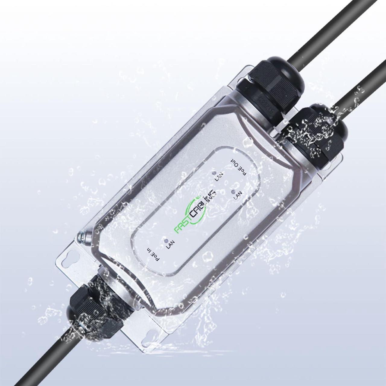 Alt view image 4 of 6 - FASTCABLING Outdoor Industrial PoE++ Injector, 10/100/1000Mbps, IEEE802.3bt, Supplies up to 60W, 100-240V AC Input, Built-in Power Supply, IP67 Waterproof, 6kV Surge Protection, Distances up to 100M