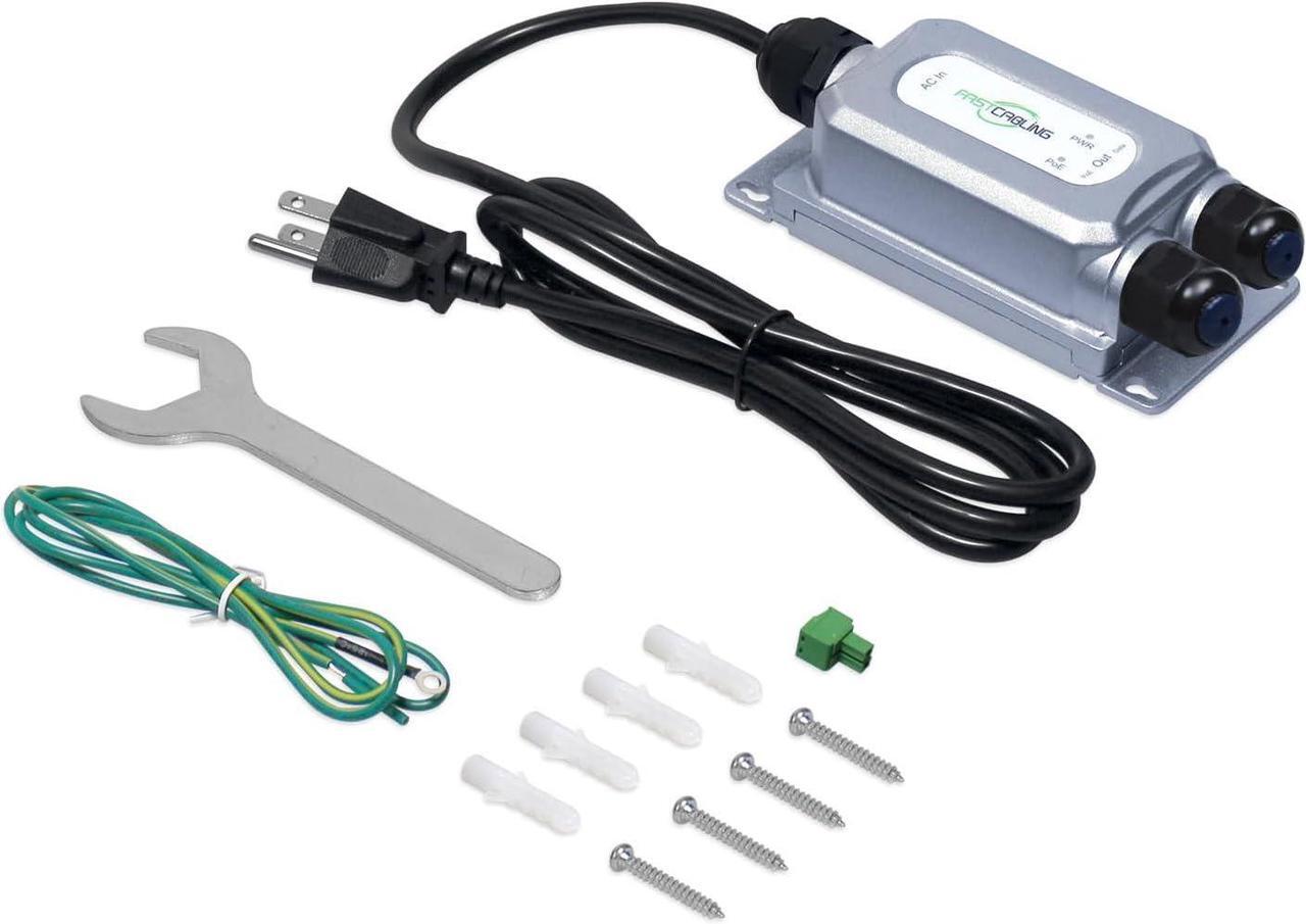 Alt view image 5 of 6 - FASTCABLING Outdoor Industrial PoE++ Injector, 10/100/1000Mbps, IEEE802.3bt, Supplies up to 60W, 100-240V AC Input, Built-in Power Supply, IP67 Waterproof, 6kV Surge Protection, Distances up to 100M