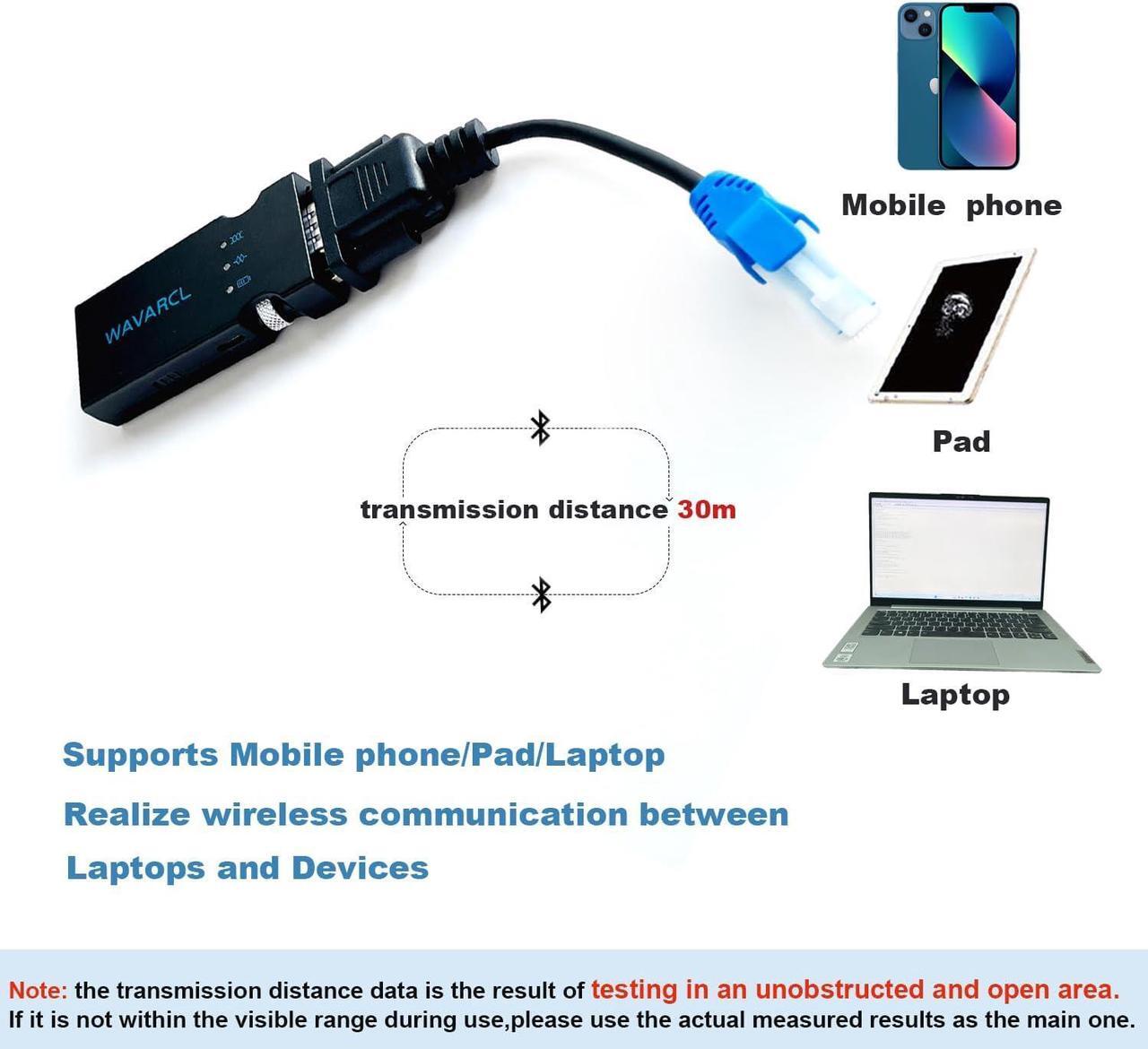 Alt view image 3 of 7 - Bluetooth Serial Adapter RS232 to RJ45 use to Replace The USB to RS232 Serial Adapter,Wireless Bluetooth Communication Module,Replace The USB RJ45 Cable and 9-pin USB Adapter(WF610 Pro)
