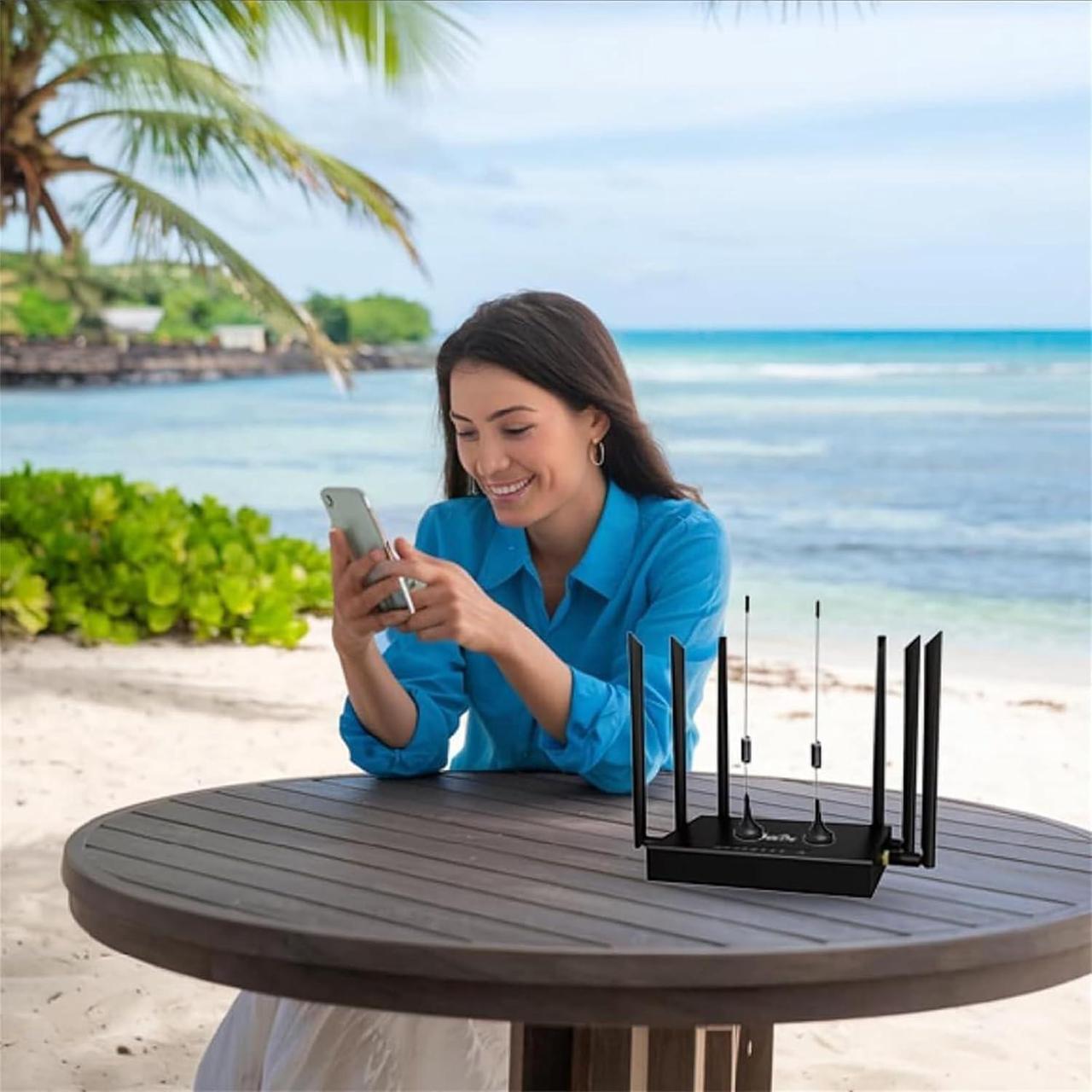 Alt view image 5 of 6 - WiFi Router Unlimited Satellite Internet, Free WiFi Router, Free WiFi Router, with 6 Omnidirectional Antennas, Plug and Play