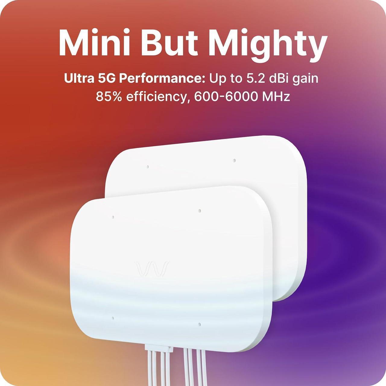 Alt view image 4 of 6 - Waveform QuadMini Duo: 8x8 MIMO Low-Profile Antenna Kit | External Antenna for 4G/5G Routers & Gateways | for T-Mobile Home Internet, Verizon, AT&T Air | Antennas Only