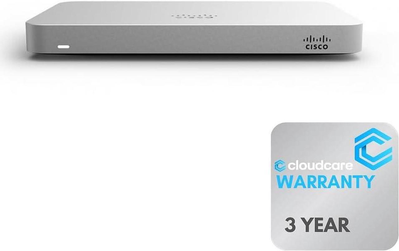 Main image of MX64-HW Meraki MX64 Cloud Managed Security Appliance (MX64-HW) | 250 Mbps Throughput | 4 Gigabit Ethernet Ports | Security Features | Cloud Care's 3 Year Warranty (No Meraki License Included)