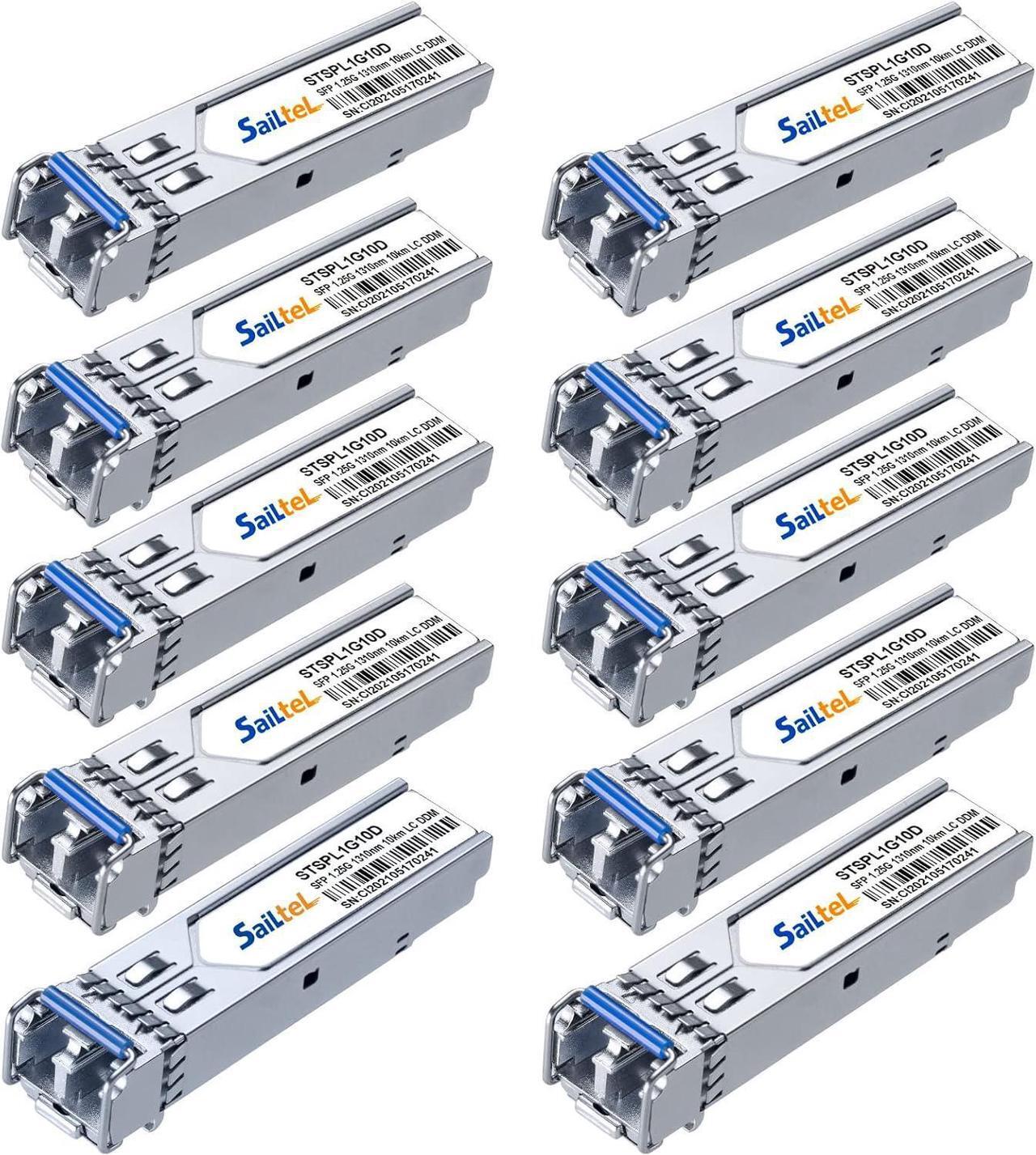 Main image of 1.25 Gigabit Single Mode LC Duplex Transceiver,1000Base-LX Dual Fiber SFP Module,1310nm SMF, up to 10 km,DDMCompatible with Cisco, Ubiquiti, Mikrotik,Netgear, Dlink and More (10Pack)