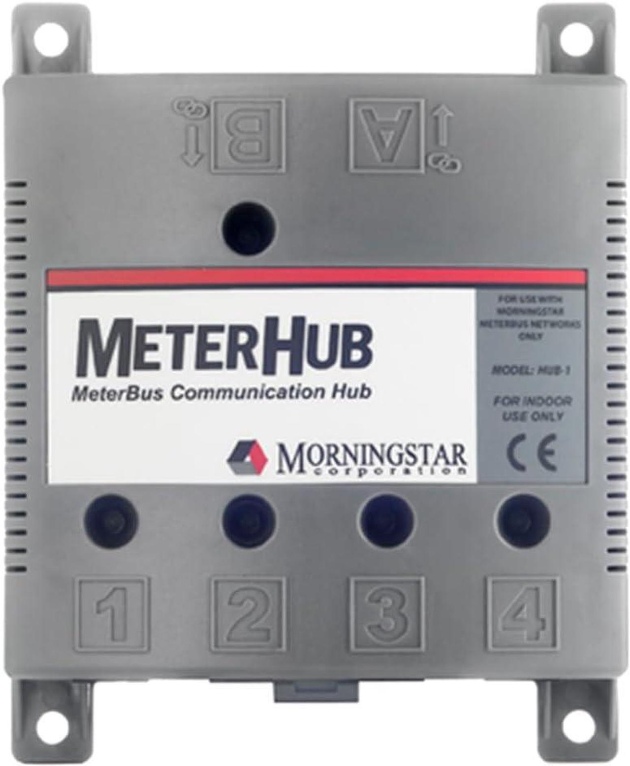 Main image of Morningstar MeterHub (HUB-1) - Enables up to 15 Morningstar Products, Meters, and Accessories to Connect Over a Single MeterBus Network - Wall or DIN Rail Mounting, Features 5 Status LED Indicators