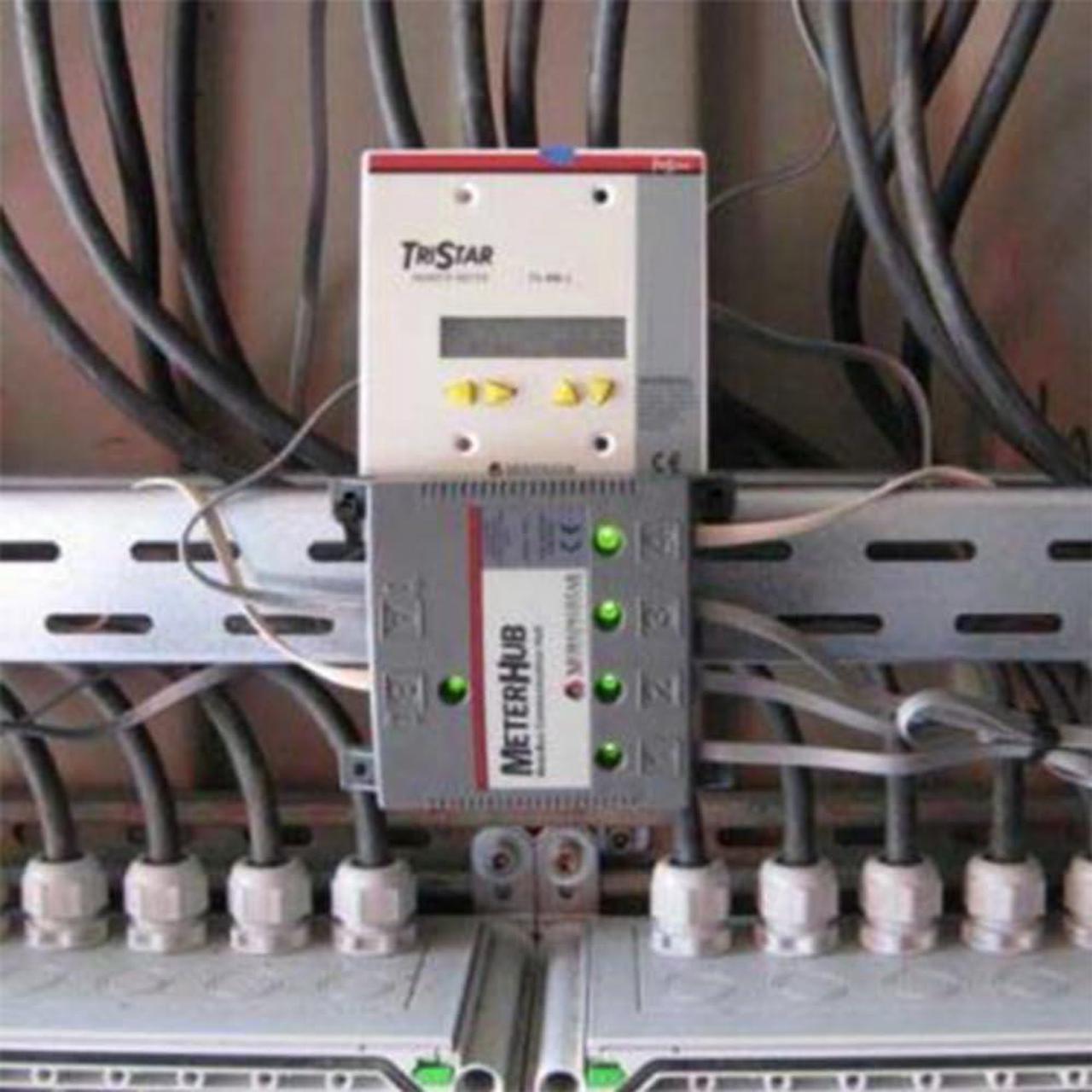 Alt view image 2 of 6 - Morningstar MeterHub (HUB-1) - Enables up to 15 Morningstar Products, Meters, and Accessories to Connect Over a Single MeterBus Network - Wall or DIN Rail Mounting, Features 5 Status LED Indicators