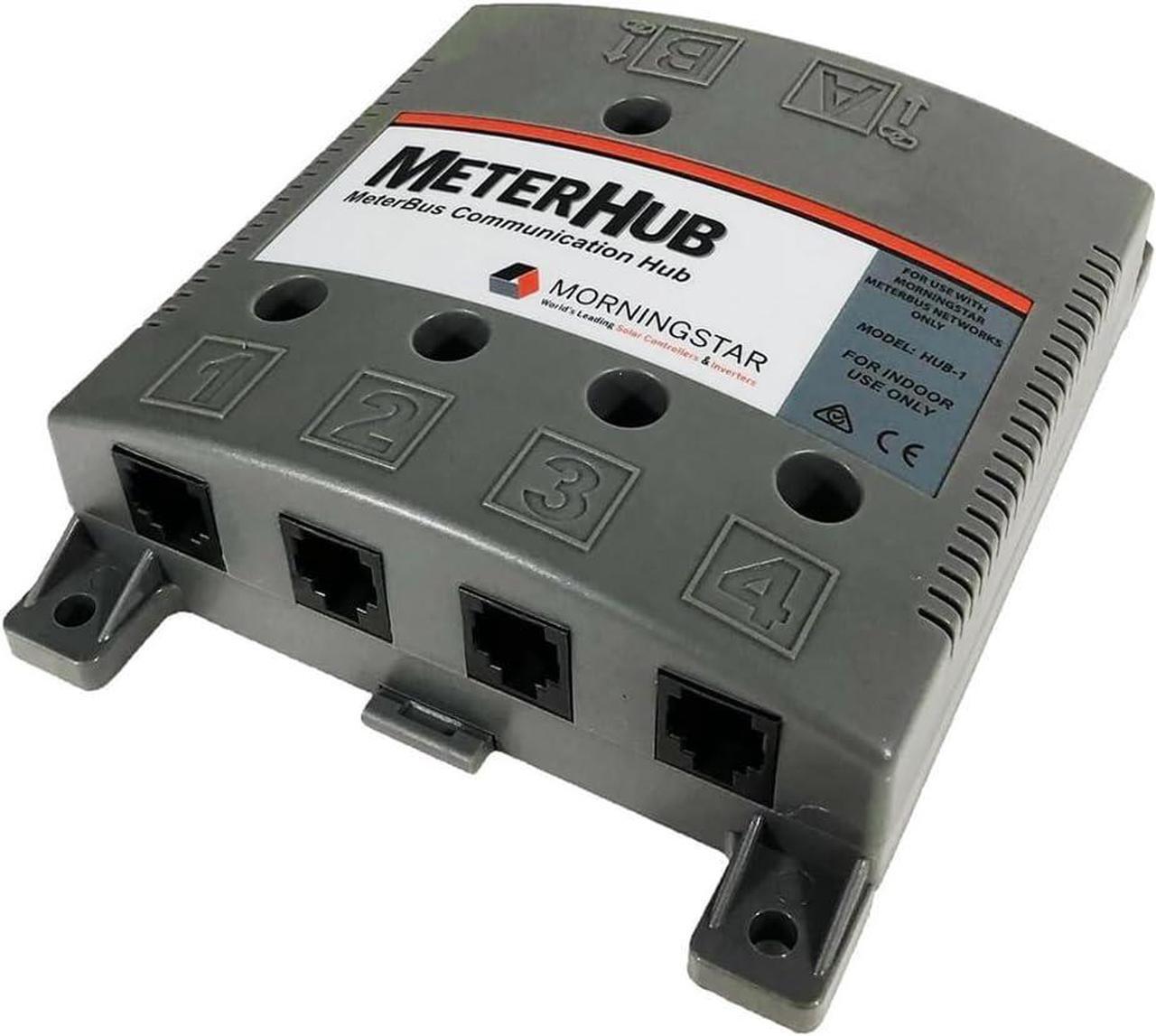 Alt view image 5 of 6 - Morningstar MeterHub (HUB-1) - Enables up to 15 Morningstar Products, Meters, and Accessories to Connect Over a Single MeterBus Network - Wall or DIN Rail Mounting, Features 5 Status LED Indicators