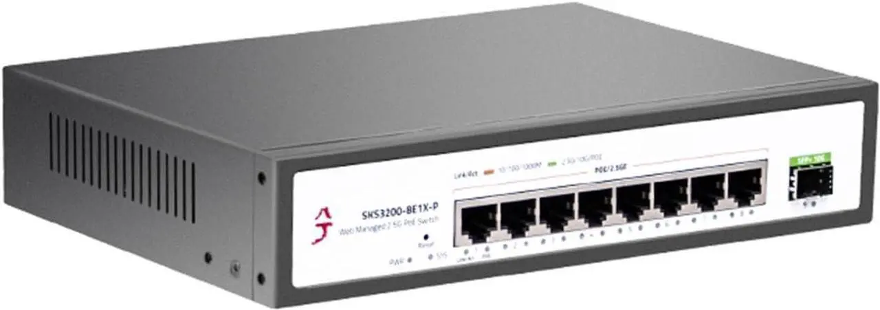 Main image of 9-Port 2.5G Web Managed PoE+ Ethernet Switch, 8X 2.5GBase-T PoE+ Ports with10G SFP+, 2.5Gb Network Switch Support VLAN/LACP/QoS/STP/IGMP, Ethernet Splitter, Metal Casing